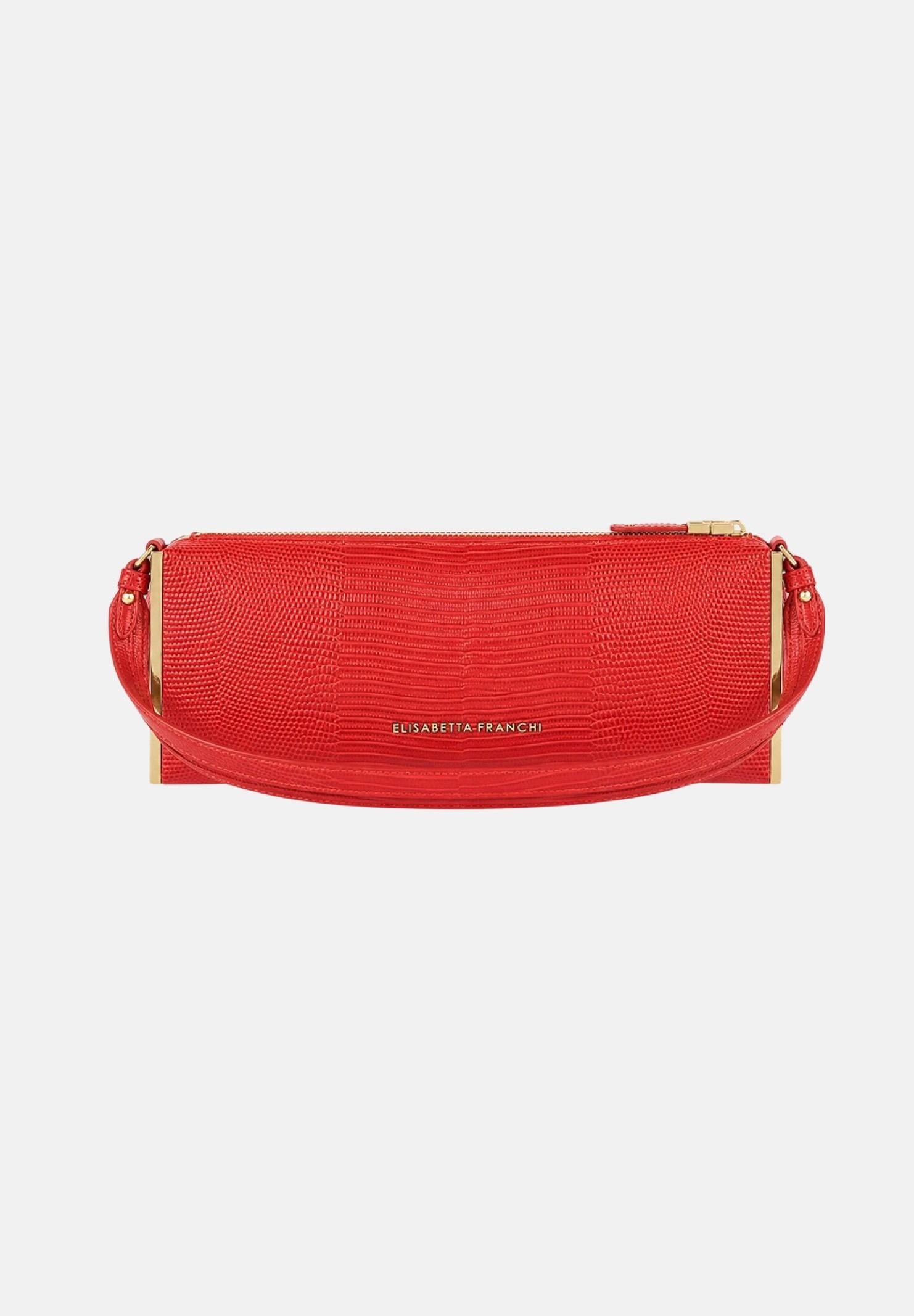 ELISABETTA FRANCHI Borsa a spalla red passion rossa da donna con stampa lucertola BS15A66E2 CG5 ELISABETTA FRANCHI