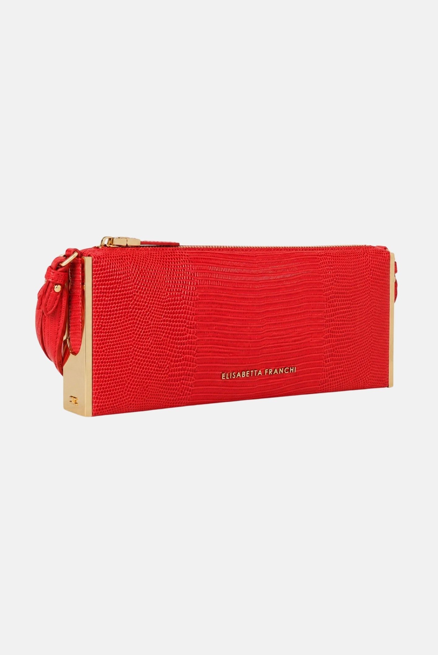 ELISABETTA FRANCHI Borsa a spalla red passion rossa da donna con stampa lucertola BS15A66E2 CG5 ELISABETTA FRANCHI