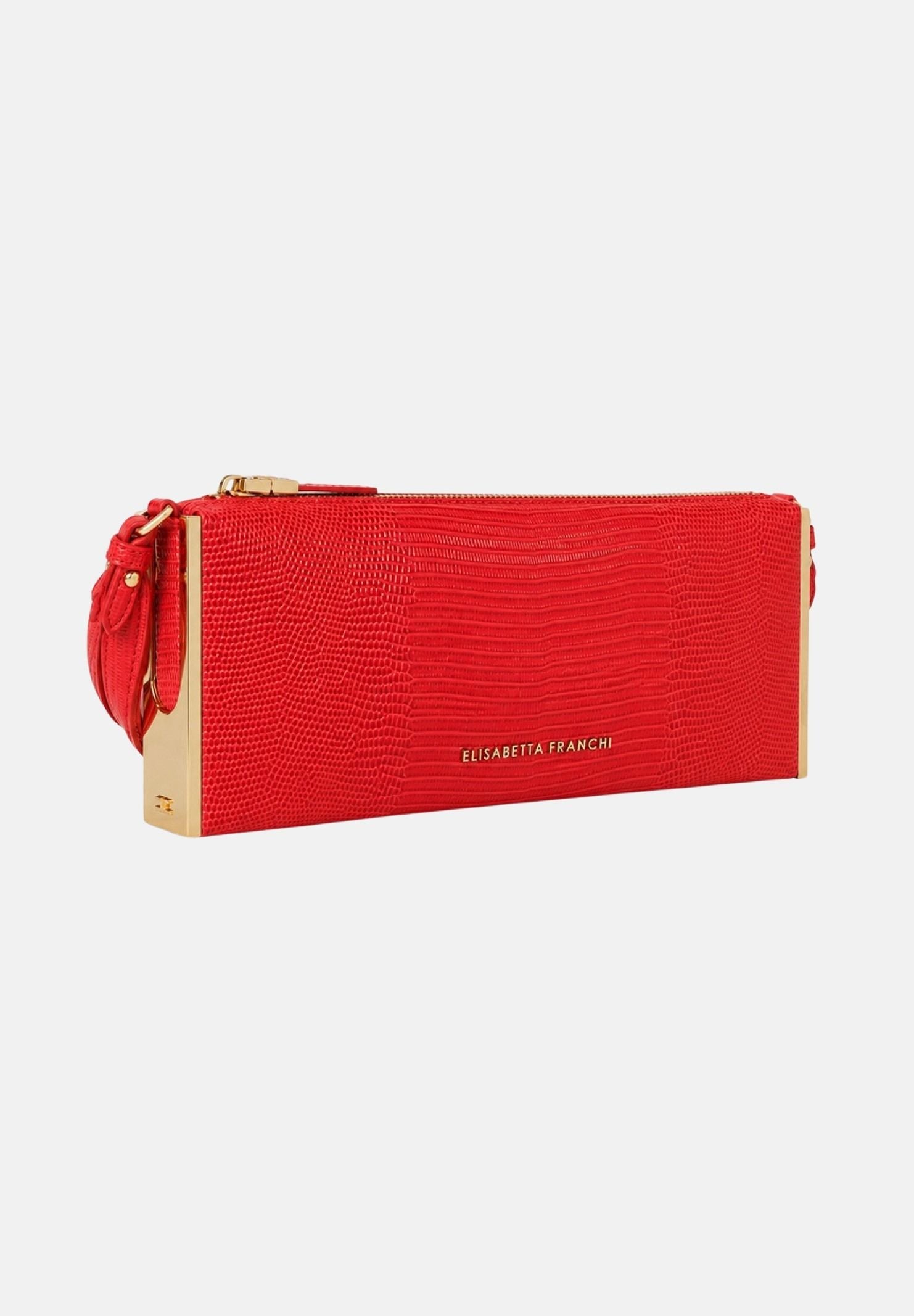 ELISABETTA FRANCHI Borsa a spalla red passion rossa da donna con stampa lucertola BS15A66E2 CG5 ELISABETTA FRANCHI