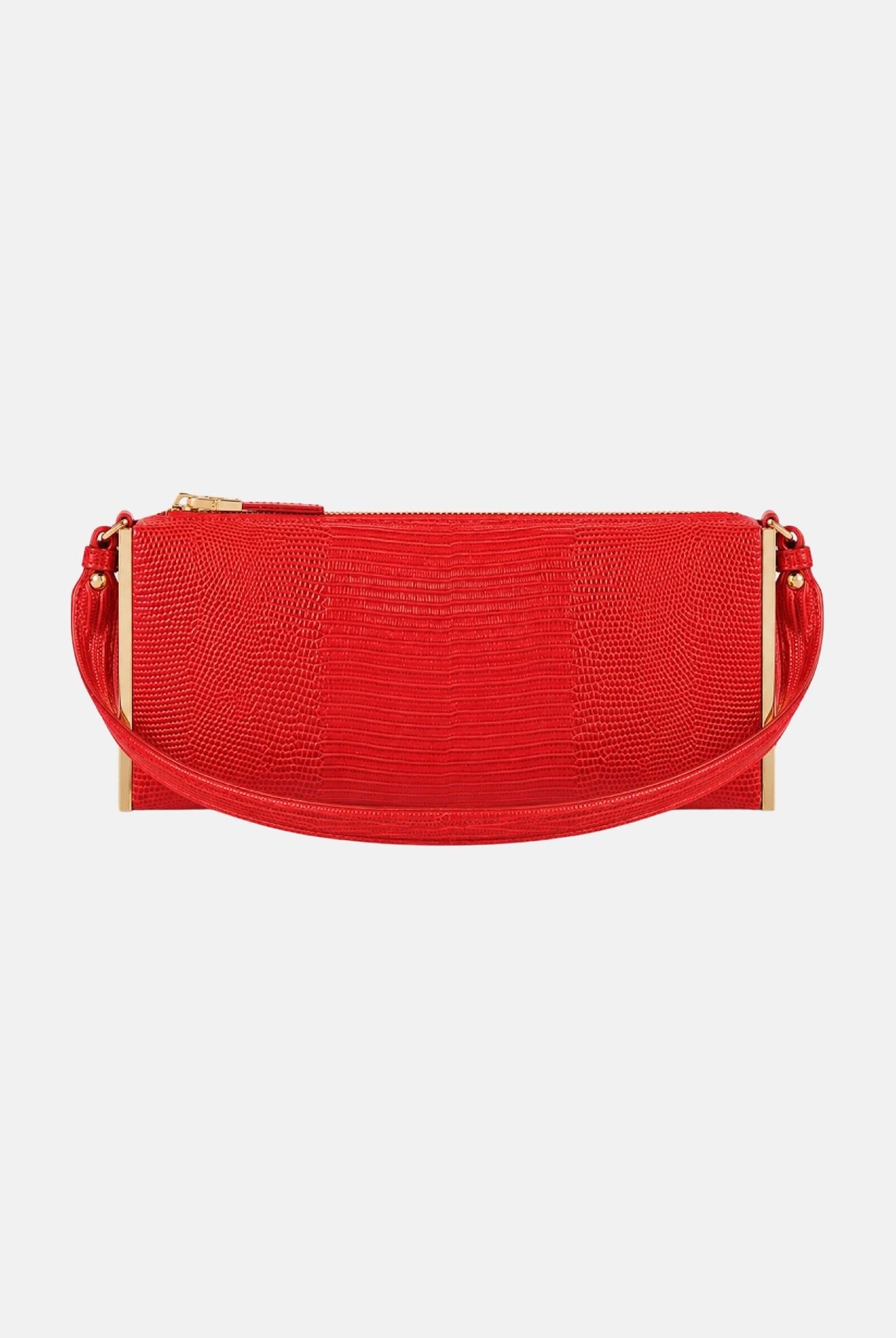 ELISABETTA FRANCHI Borsa a spalla red passion rossa da donna con stampa lucertola BS15A66E2 CG5 ELISABETTA FRANCHI