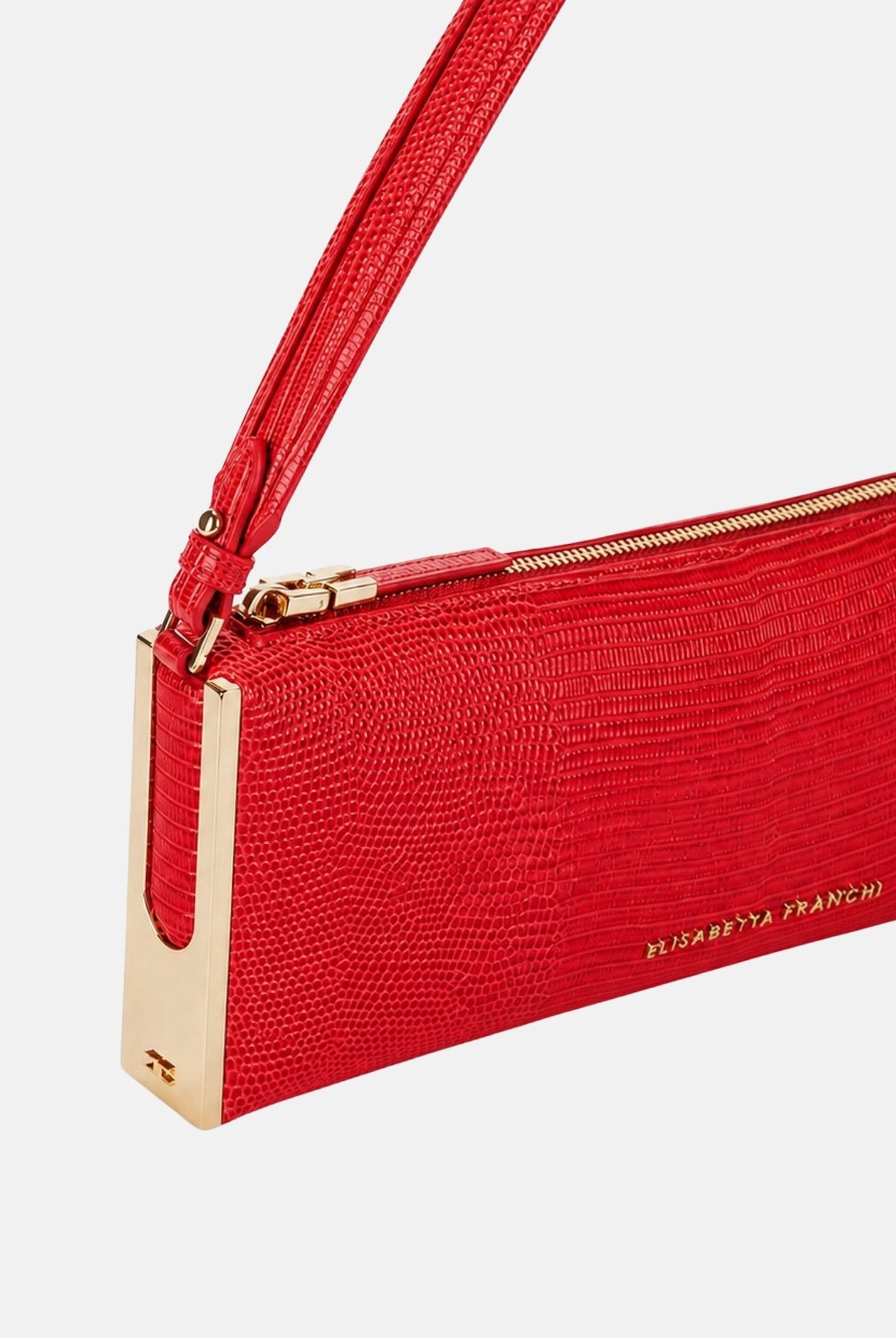 ELISABETTA FRANCHI Borsa a spalla red passion rossa da donna con stampa lucertola BS15A66E2 CG5 ELISABETTA FRANCHI