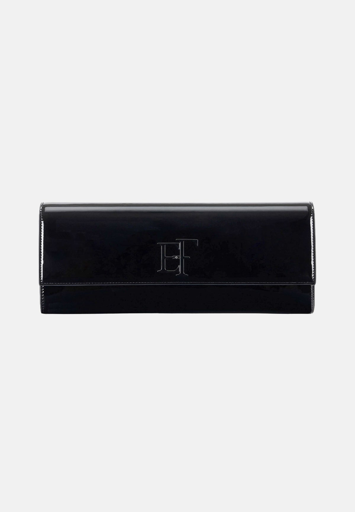 ELISABETTA FRANCHI Pochette nera da donna con chiusura a patta rigida e logo monogramma EF BS29A67E2 110 ELISABETTA FRANCHI