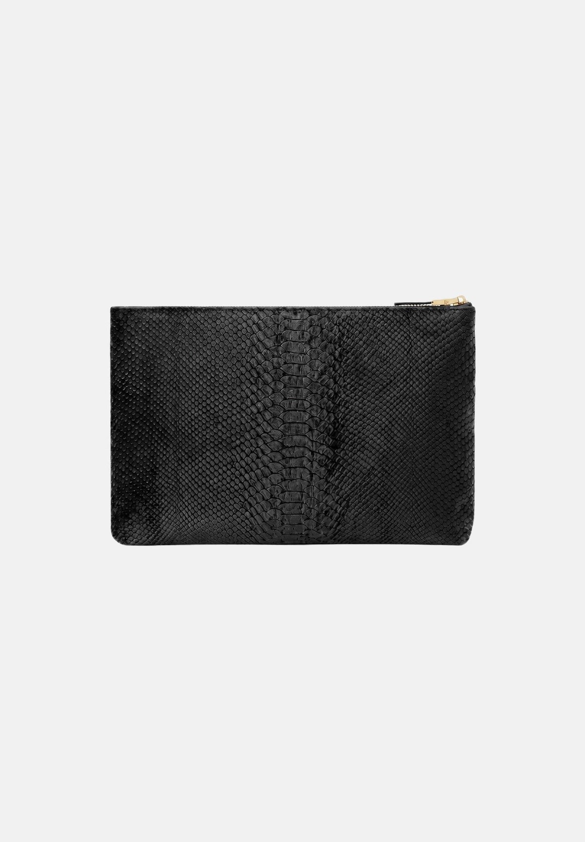 ELISABETTA FRANCHI Pochette nera per donna con chiusura a zip superiore e finitura stampata. BS81A67E2 110 ELISABETTA FRANCHI