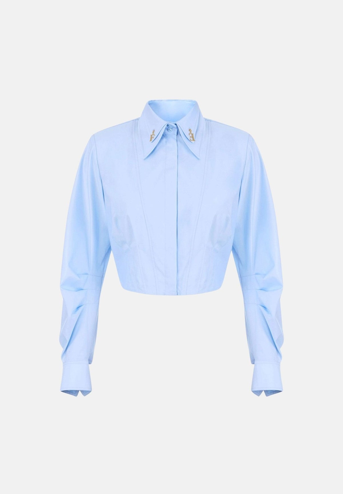 ELISABETTA FRANCHI Camicia OXFORD da donna azzura con struttura a bustier CA17066E2 019 ELISABETTA FRANCHI