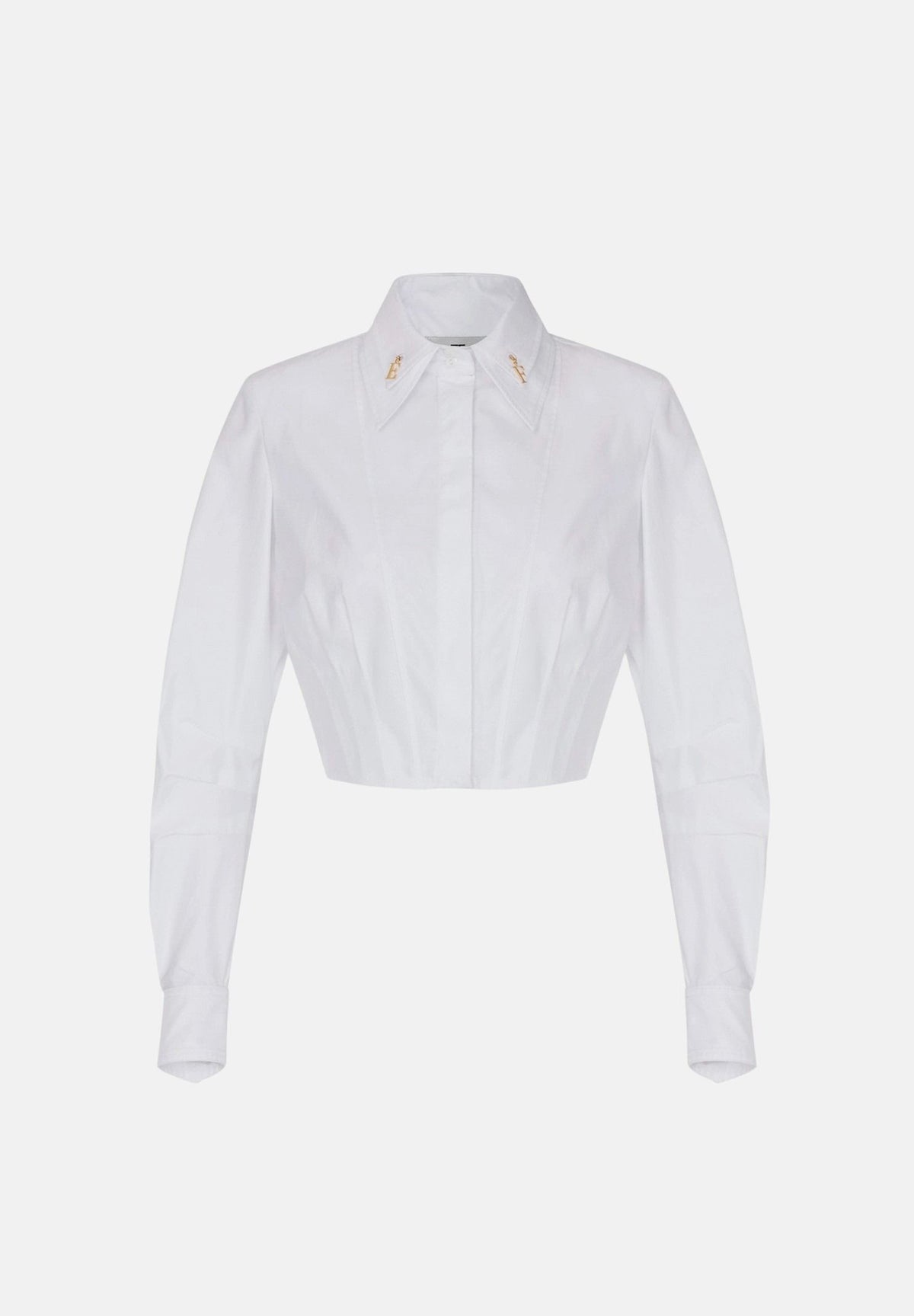 ELISABETTA FRANCHI Camicia OXFORD da donna bianca con struttura a bustier CA17066E2 100 ELISABETTA FRANCHI
