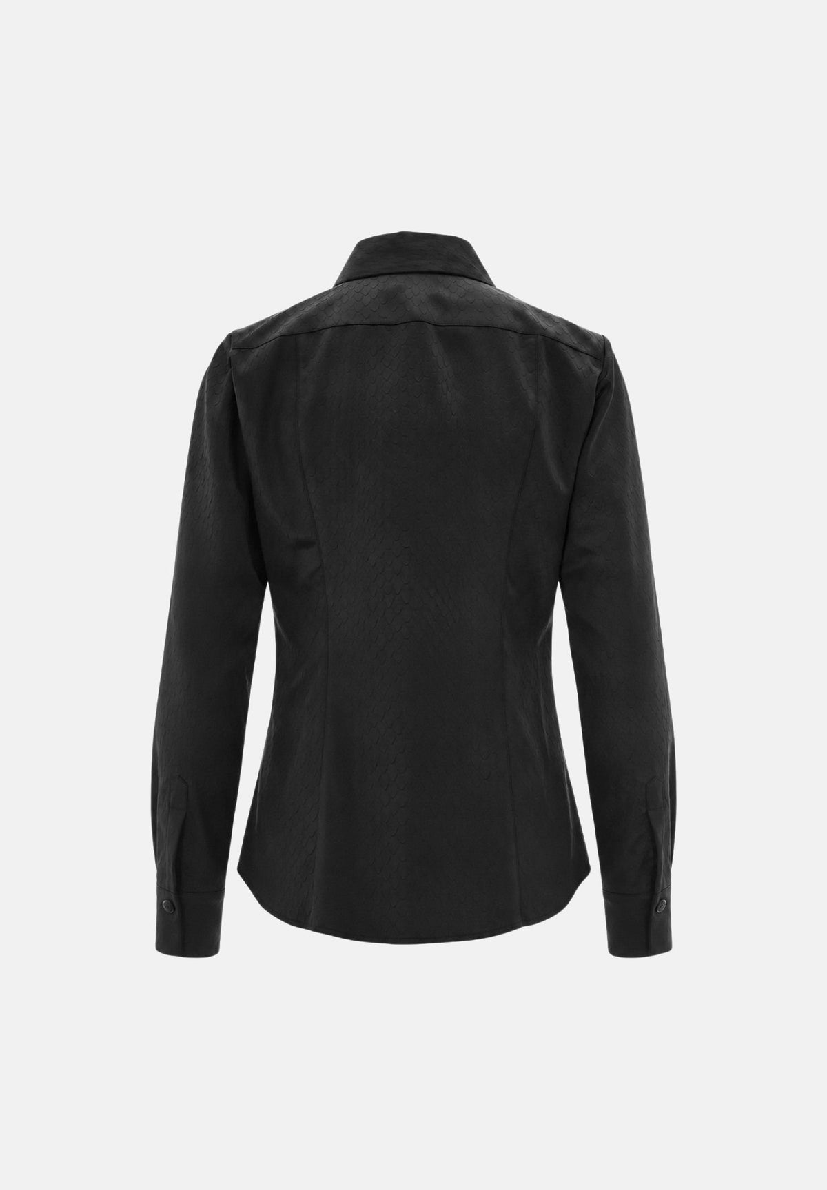 ELISABETTA FRANCHI Camicia manica lunga nera per donna con colletto classico e abbottonatura frontale tono su tono. CA19067E2 110 ELISABETTA FRANCHI