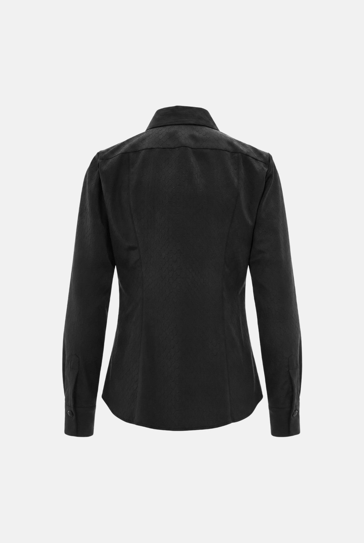 ELISABETTA FRANCHI Camicia manica lunga nera per donna con colletto classico e abbottonatura frontale tono su tono. CA19067E2 110 ELISABETTA FRANCHI