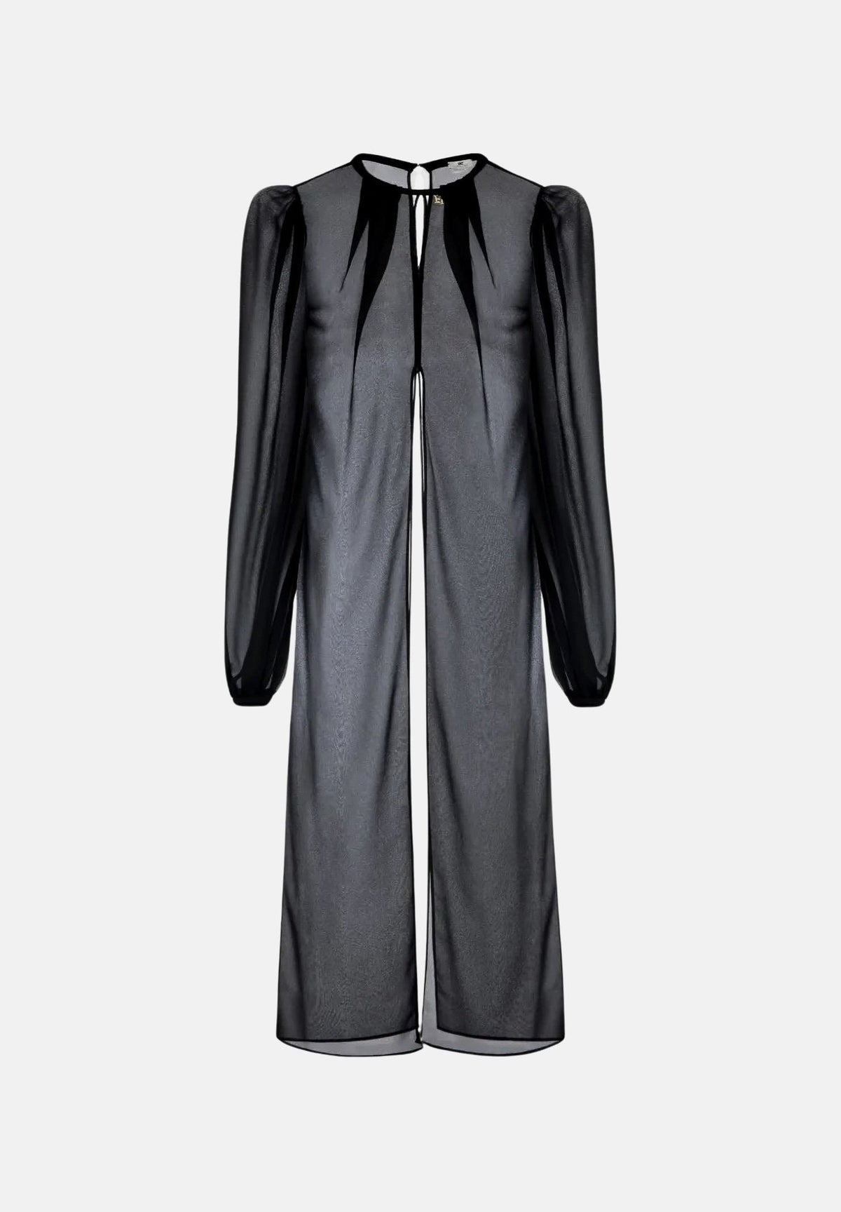 ELISABETTA FRANCHI Camicione-blusa nero per donna con dettagli logo dorati. CA20867E2 110 ELISABETTA FRANCHI