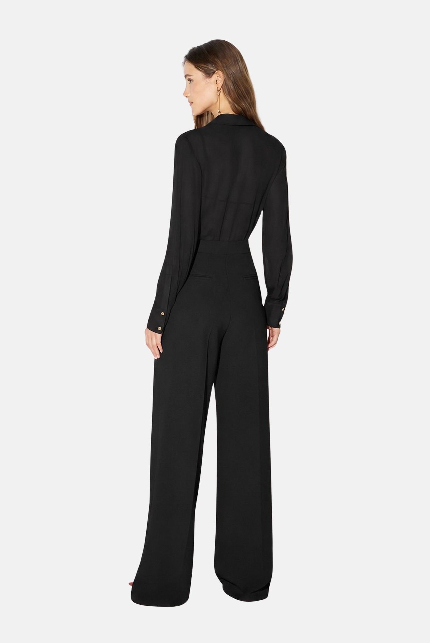 ELISABETTA FRANCHI Body in GEORGETTE nero da donna con catena gioiello CB00966E2 110 ELISABETTA FRANCHI