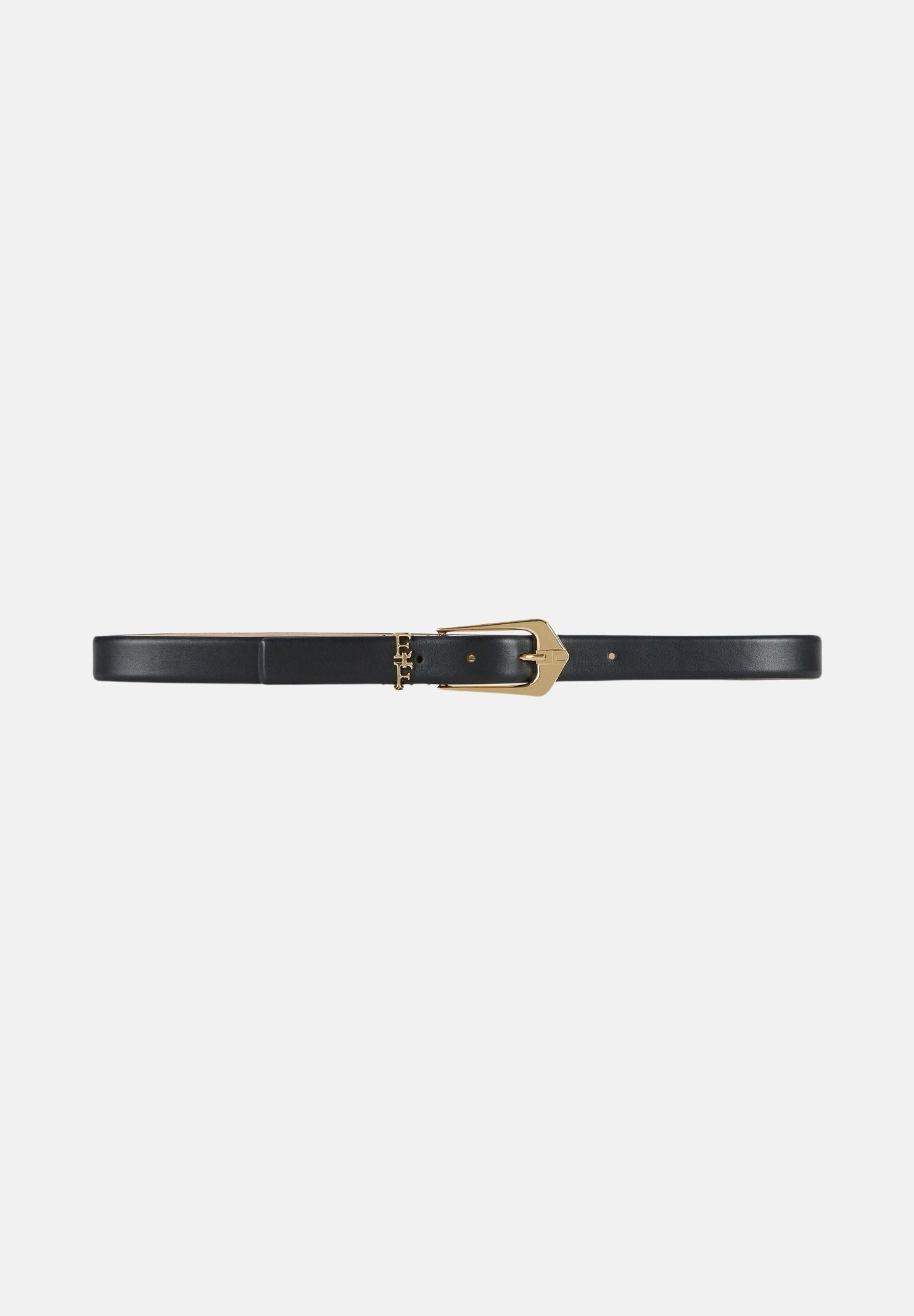 ELISABETTA FRANCHI Cintura in pelle nera da donna con fibbia e dettagli dorati. CT31S66E2 110 ELISABETTA FRANCHI