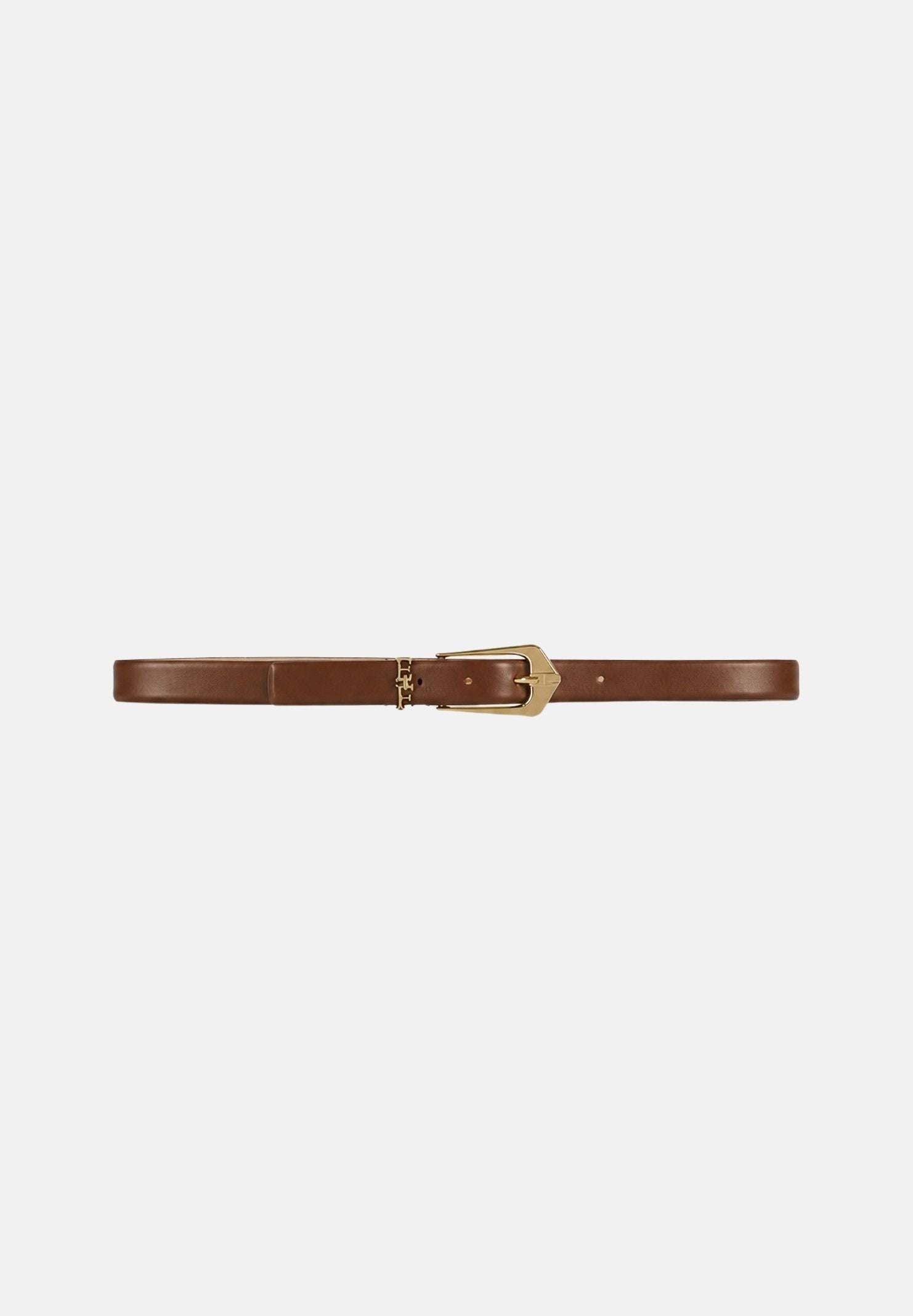 ELISABETTA FRANCHI Cintura in pelle sigaro-marrone da donna con dettagli metallici dorati. CT31S66E2 FK3 ELISABETTA FRANCHI