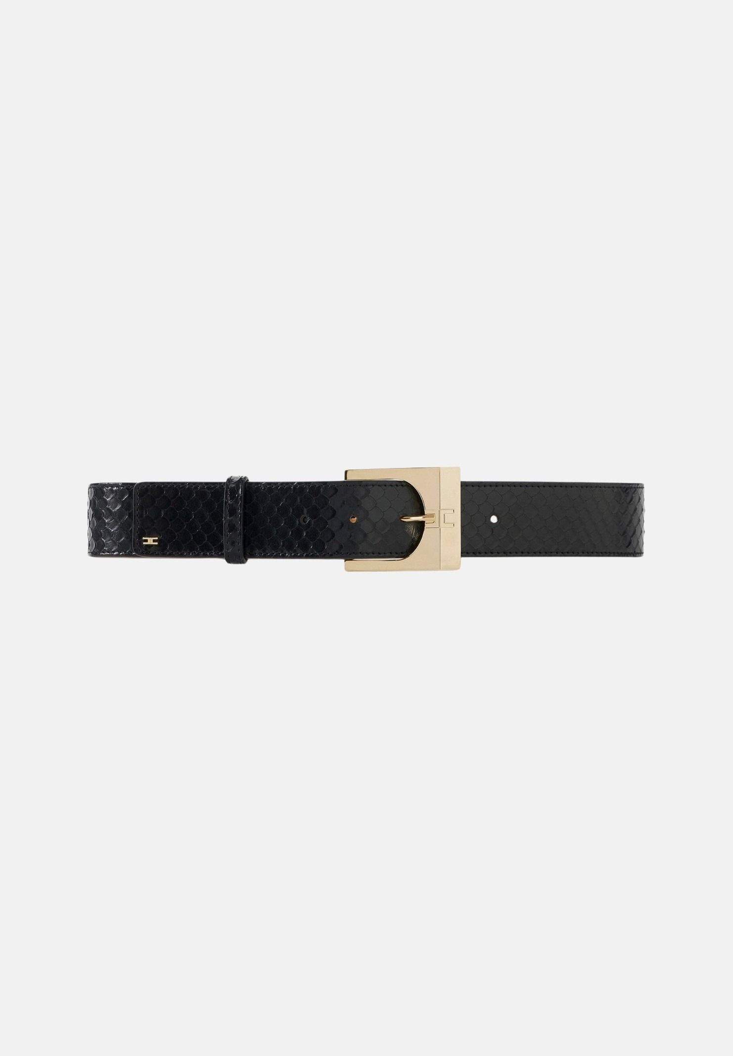 ELISABETTA FRANCHI Cintura CINTURA IN PELLE CON TRAMA A SQUAME Nero, nero, donna. CT43S67E2 110 ELISABETTA FRANCHI