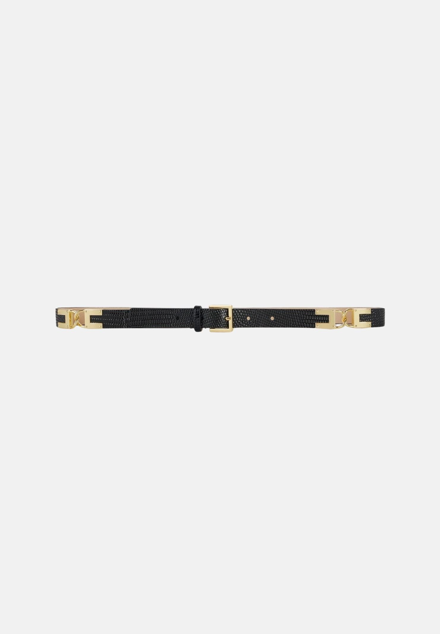 ELISABETTA FRANCHI Cintura LEATHER BELT colore nero, da donna con stampa effetto lucertola CT54S66E2 110 ELISABETTA FRANCHI