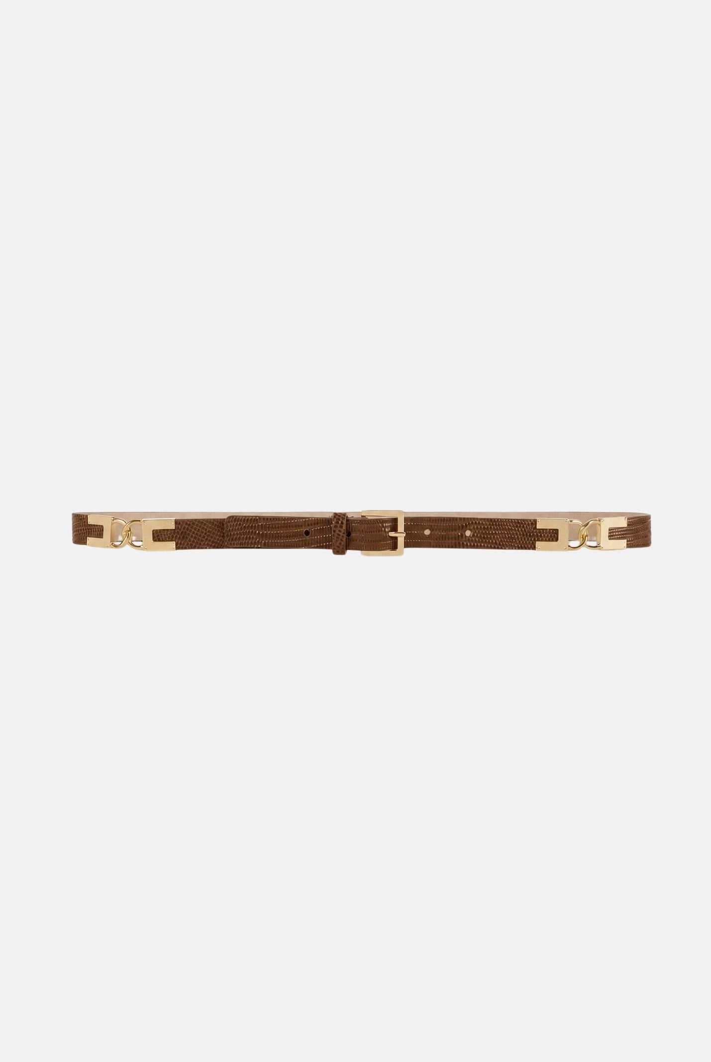 ELISABETTA FRANCHI Cintura in pelle sigaro-marrone da donna con stampa lucertola CT54S66E2 FK3 ELISABETTA FRANCHI