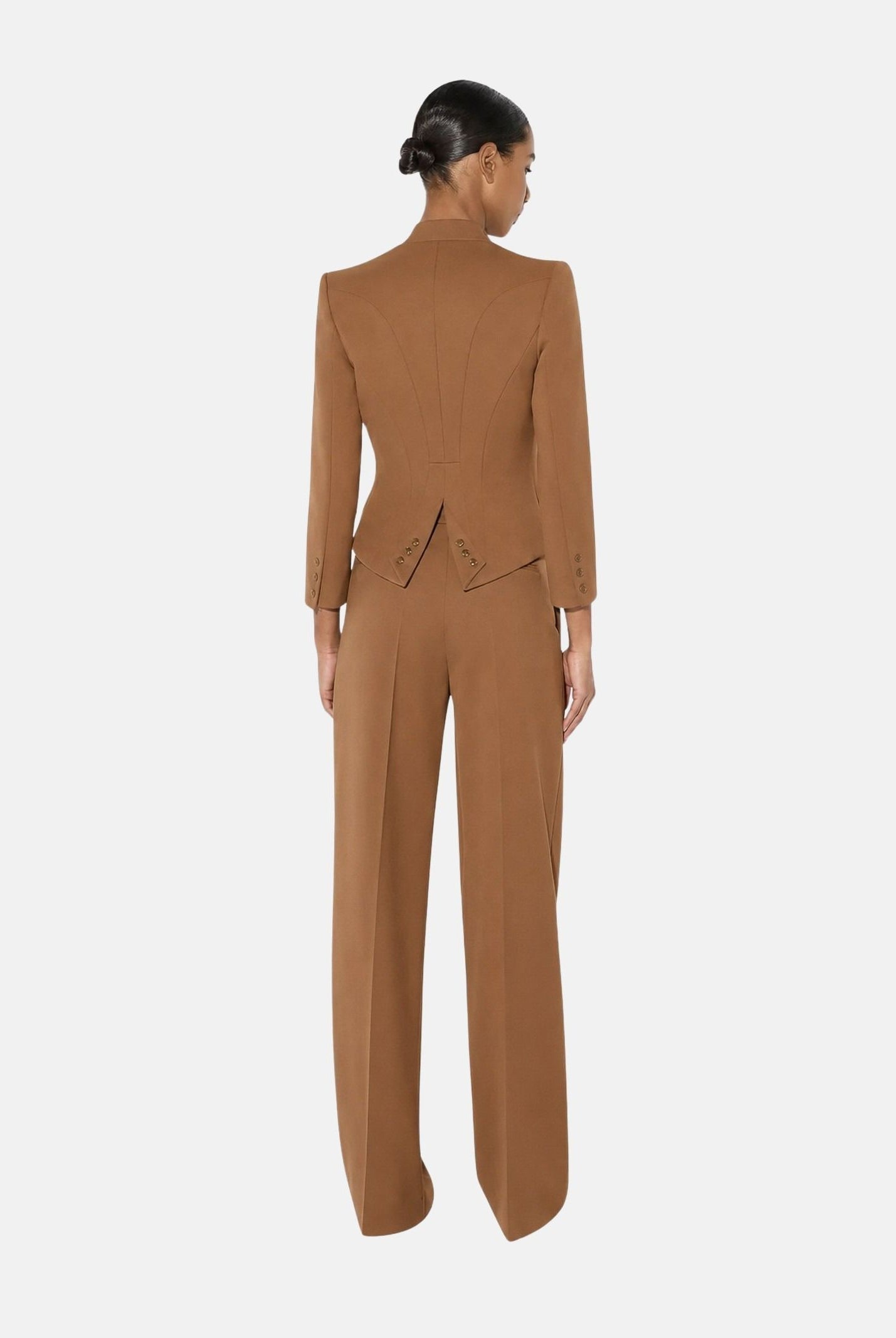 ELISABETTA FRANCHI Giacca in GABARDINA sigaro-marrone con collo gioiello da donna GI24966E2 FK3 ELISABETTA FRANCHI