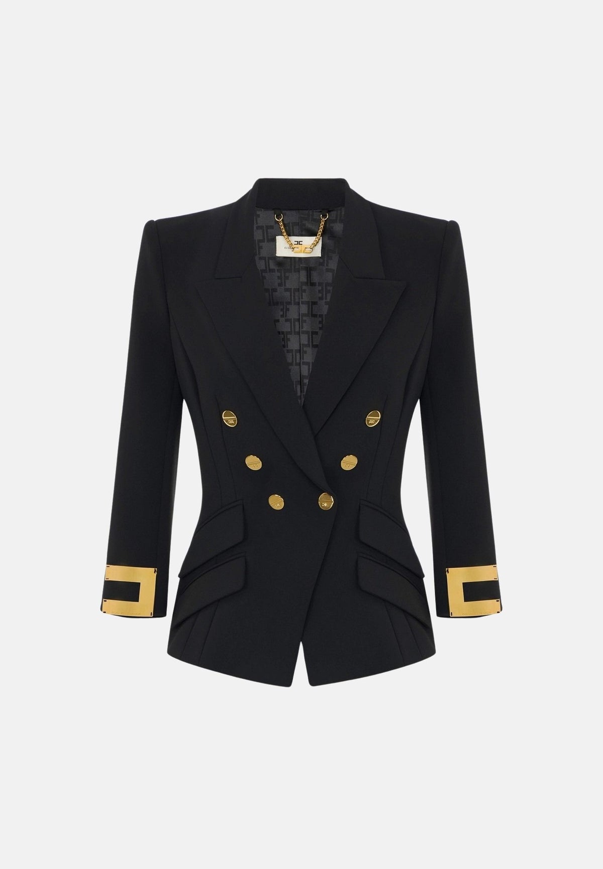 ELISABETTA FRANCHI Giacca IN DOPPIO CRÊPE stretch nero da donna GI26866E2 110 ELISABETTA FRANCHI