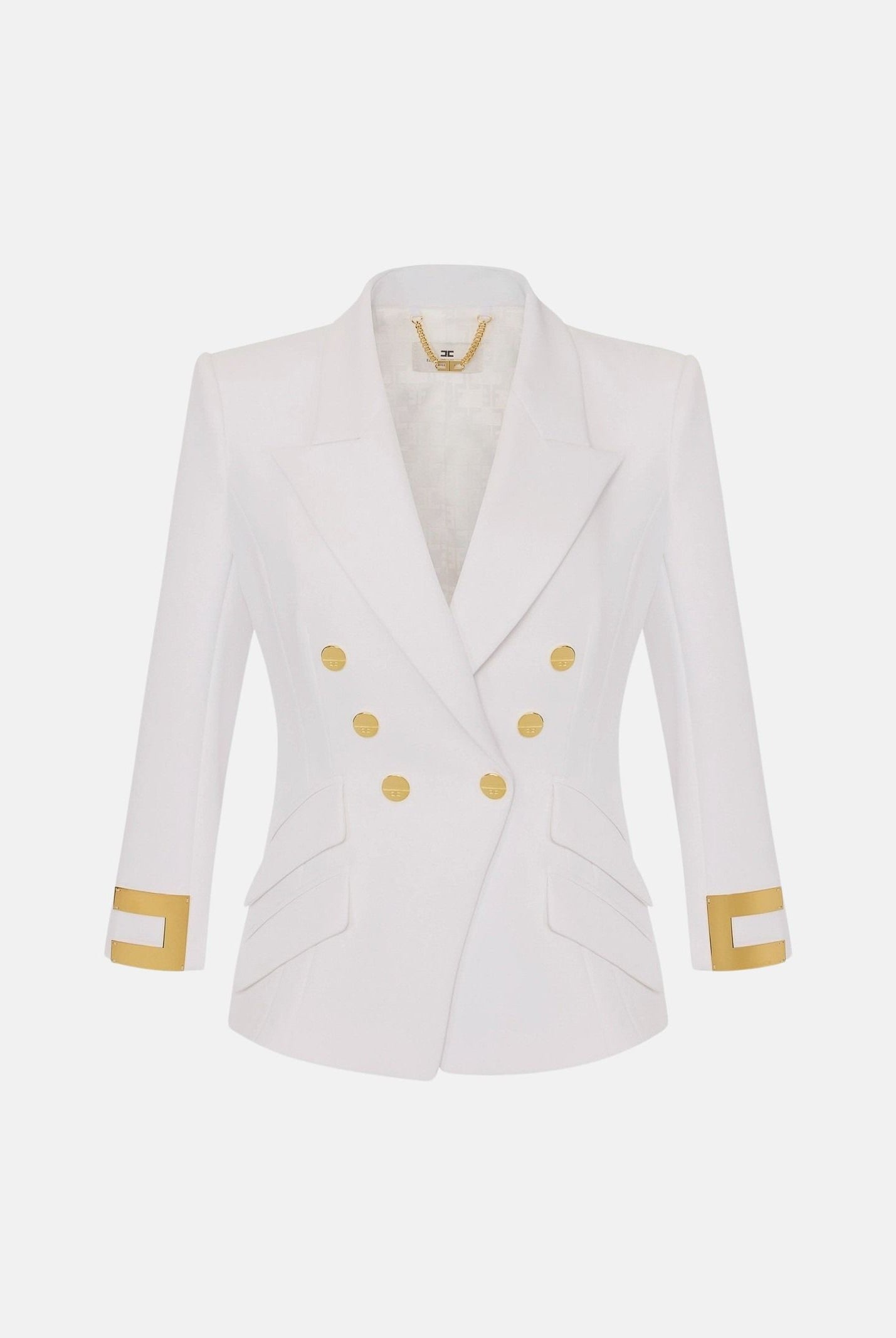 ELISABETTA FRANCHI Giacca IN DOPPIO CRÊPE STRETCH avorio da donna GI26866E2 360 ELISABETTA FRANCHI