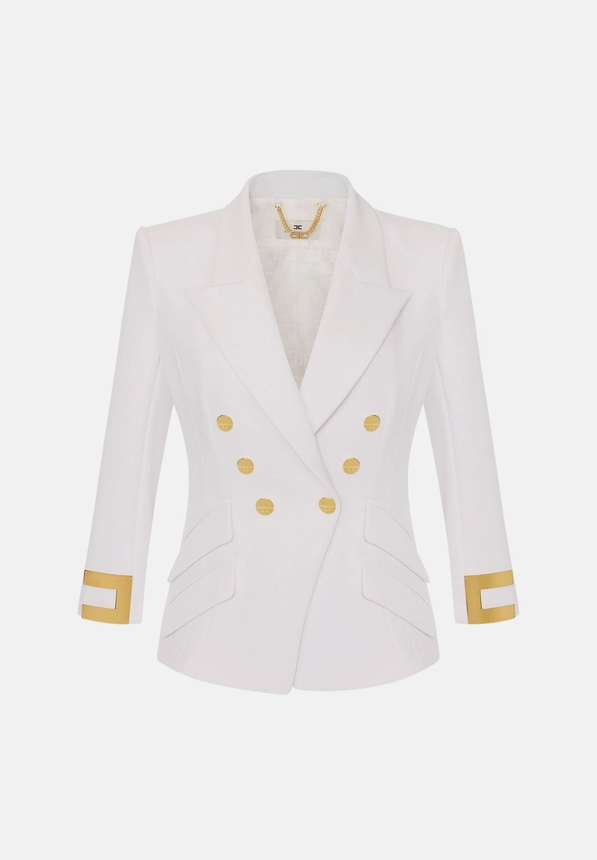 ELISABETTA FRANCHI Giacca IN DOPPIO CRÊPE STRETCH avorio da donna GI26866E2 360 ELISABETTA FRANCHI