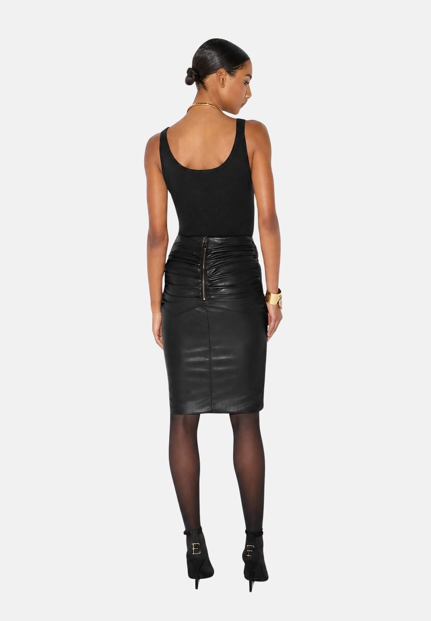 ELISABETTA FRANCHI Gonna con DRAPPEGGIO nero da donna GO21966E2 110 ELISABETTA FRANCHI
