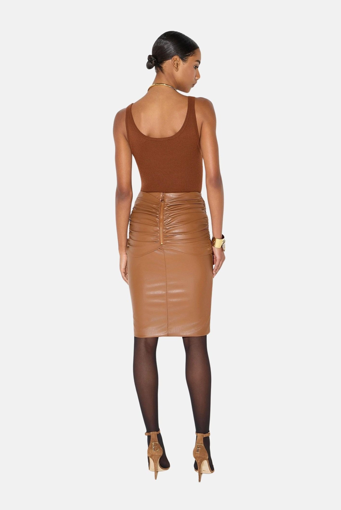 ELISABETTA FRANCHI Gonna CON DRAPPEGGIO Sigaro - marrone, da donna. GO21966E2 FK3 ELISABETTA FRANCHI