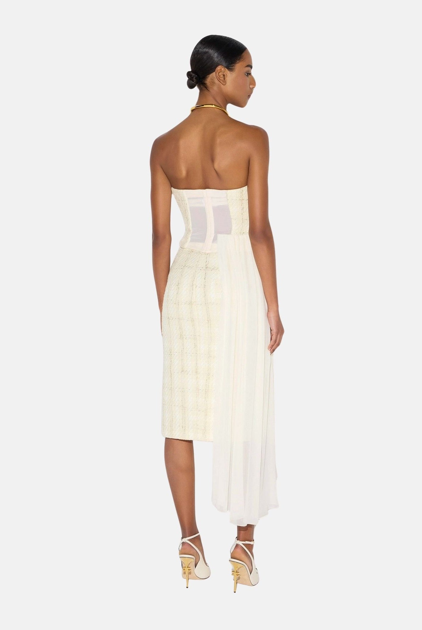 ELISABETTA FRANCHI Gonna MIDI a tubino burro da donna con spacco frontale. GO23267E2 193 ELISABETTA FRANCHI