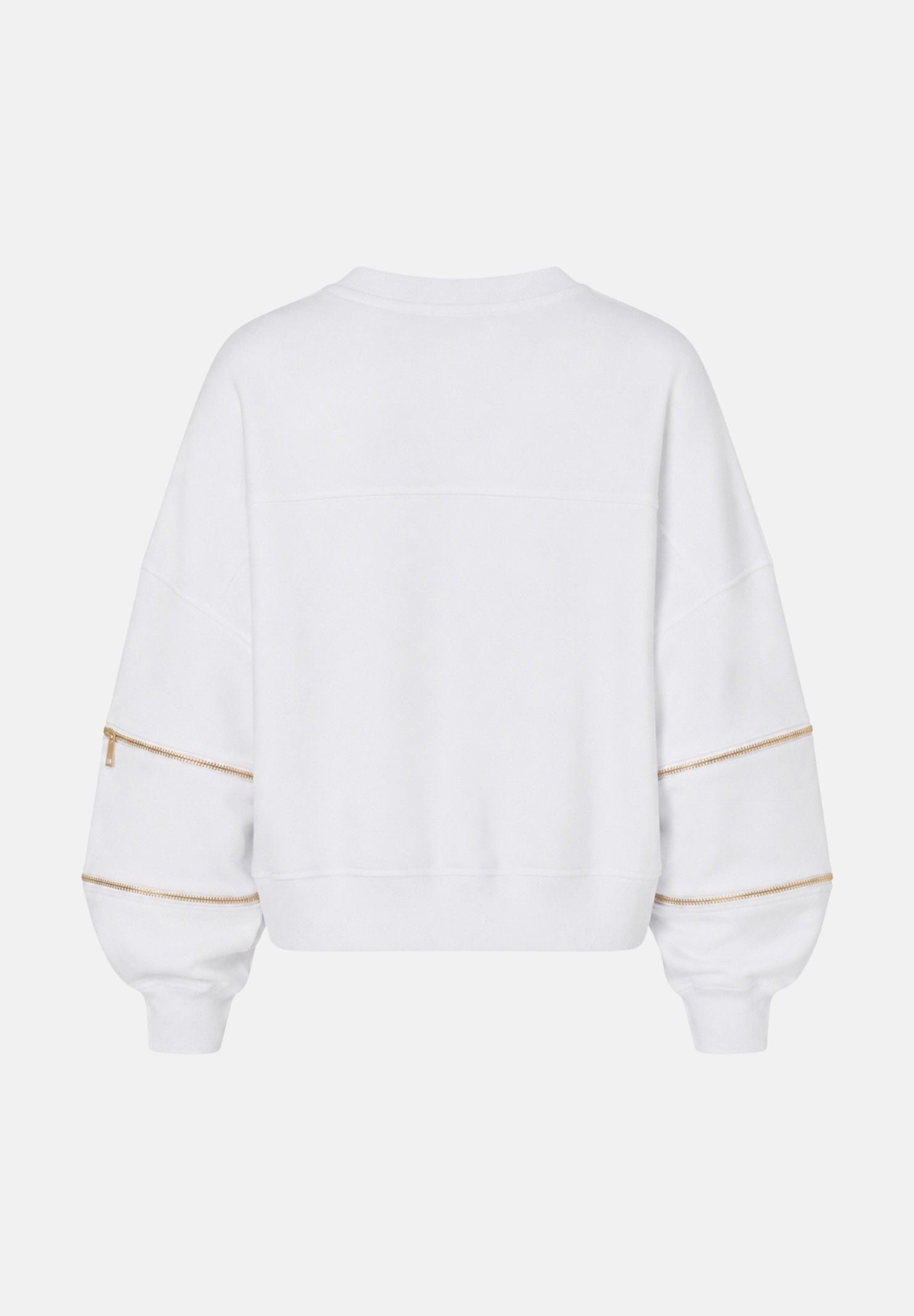 ELISABETTA FRANCHI Maglia Gesso bianco da donna con logo frontale e dettagli a contrasto sulle maniche. MD05P66E2 270 ELISABETTA FRANCHI