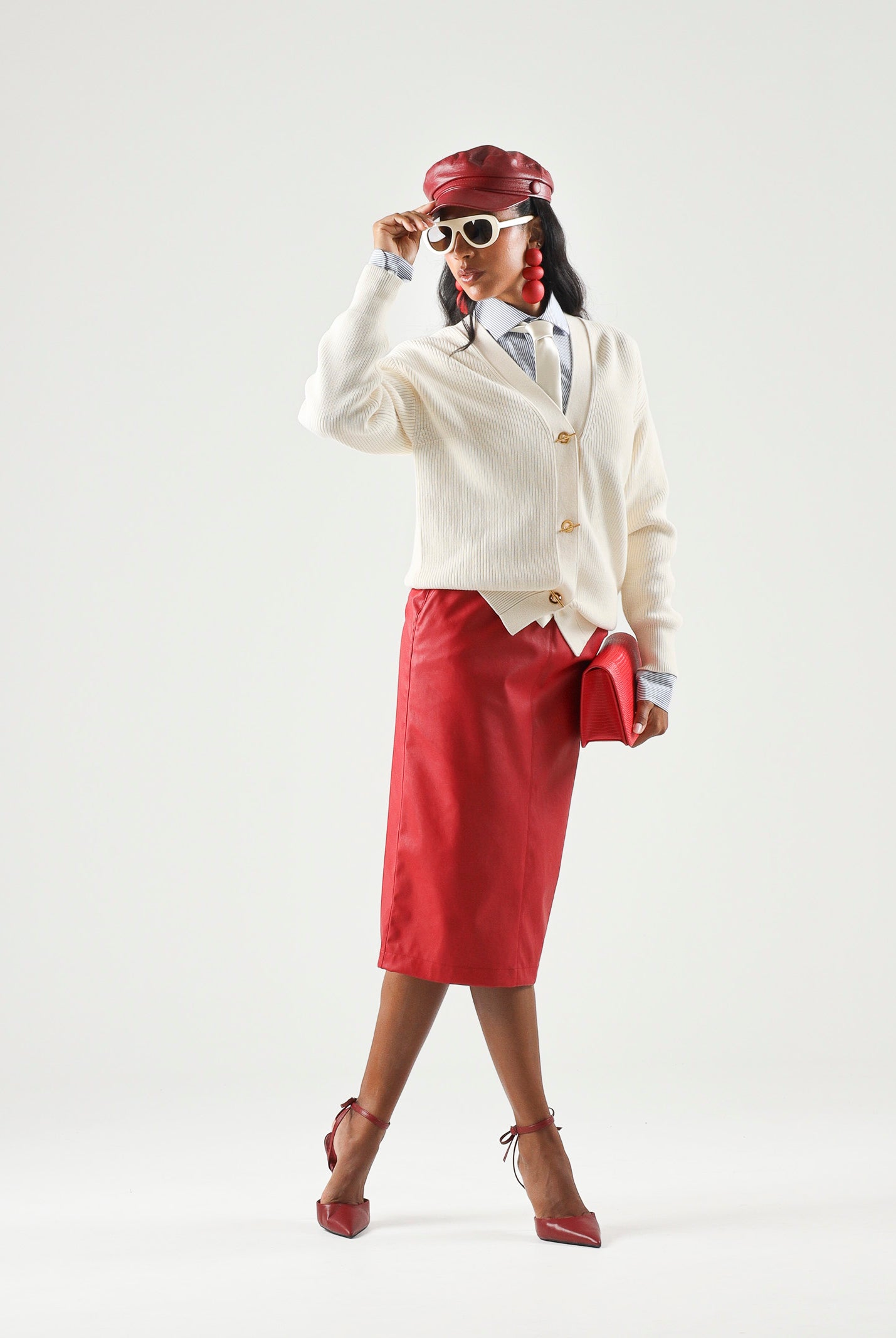 ELISABETTA FRANCHI Cardigan in maglia burro-bianco da donna con bottoni gioiello<BR/> MK01S66E2 193 ELISABETTA FRANCHI
