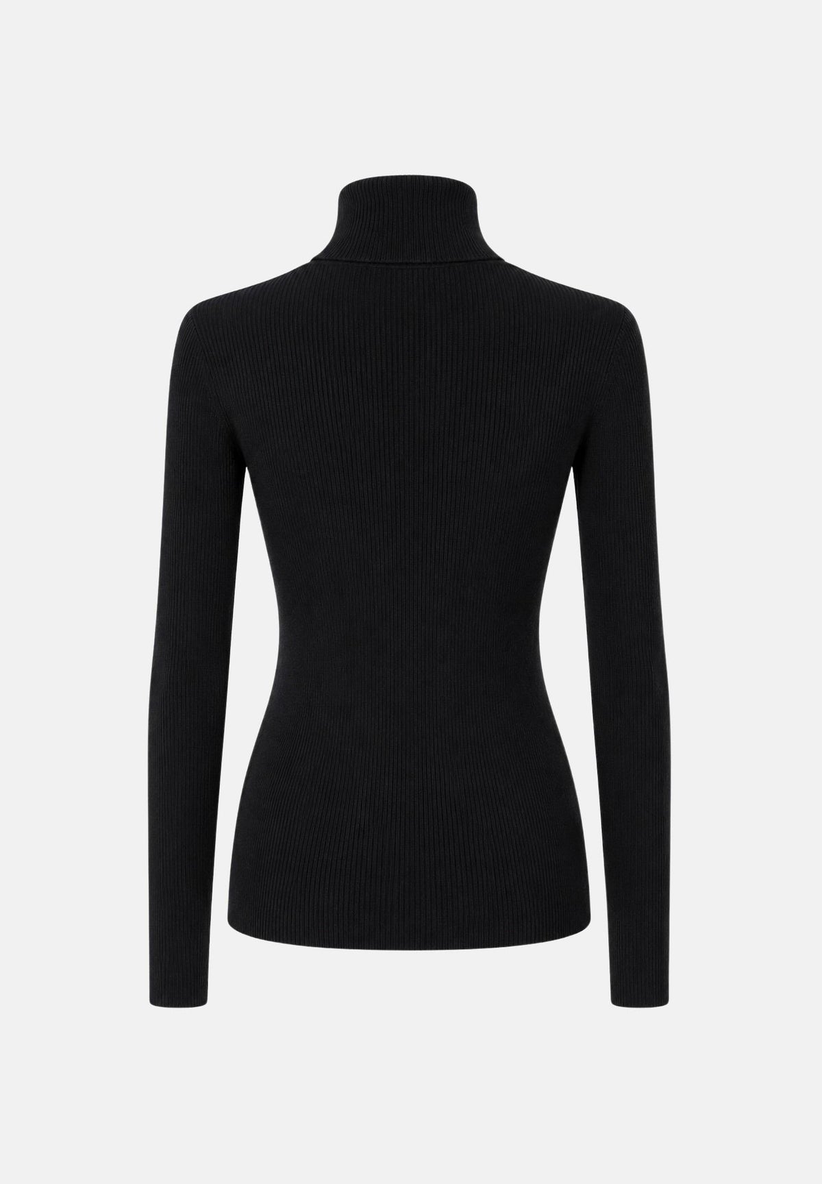ELISABETTA FRANCHI Dolcevita nero dettagli burro, da donna <BR/>con logo e lettering a contrasto sul petto. MK18B66E2 685 ELISABETTA FRANCHI