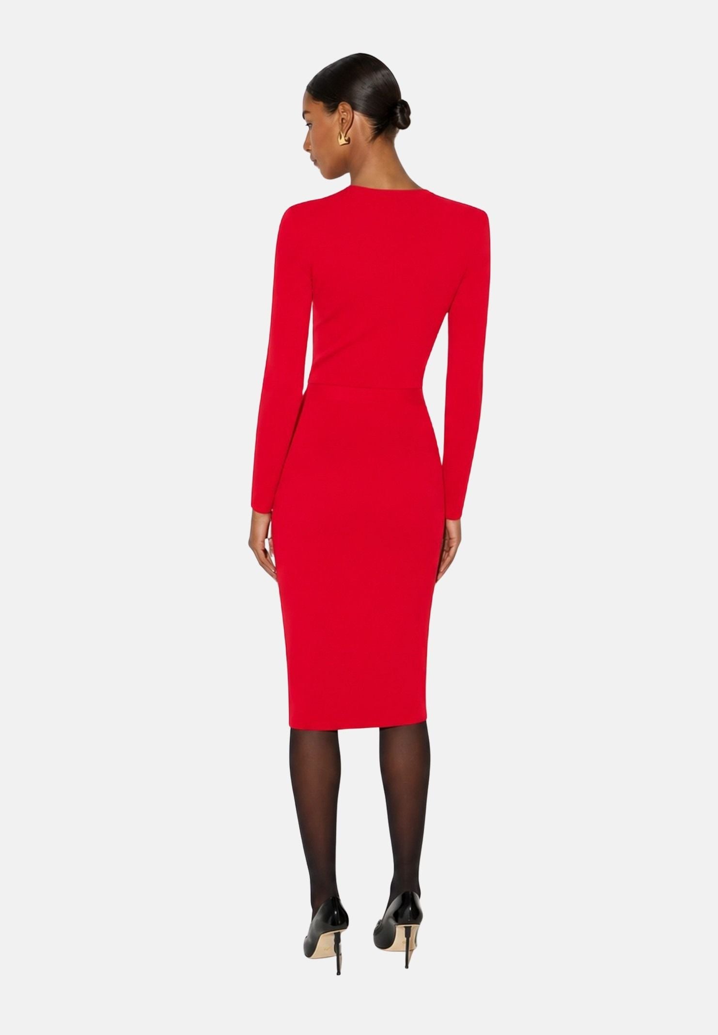 ELISABETTA FRANCHI Cardigan in maglia red-passion rosso da donna con dettagli zip in metallo dorato.<BR/> MK68B66E2 CG5 ELISABETTA FRANCHI