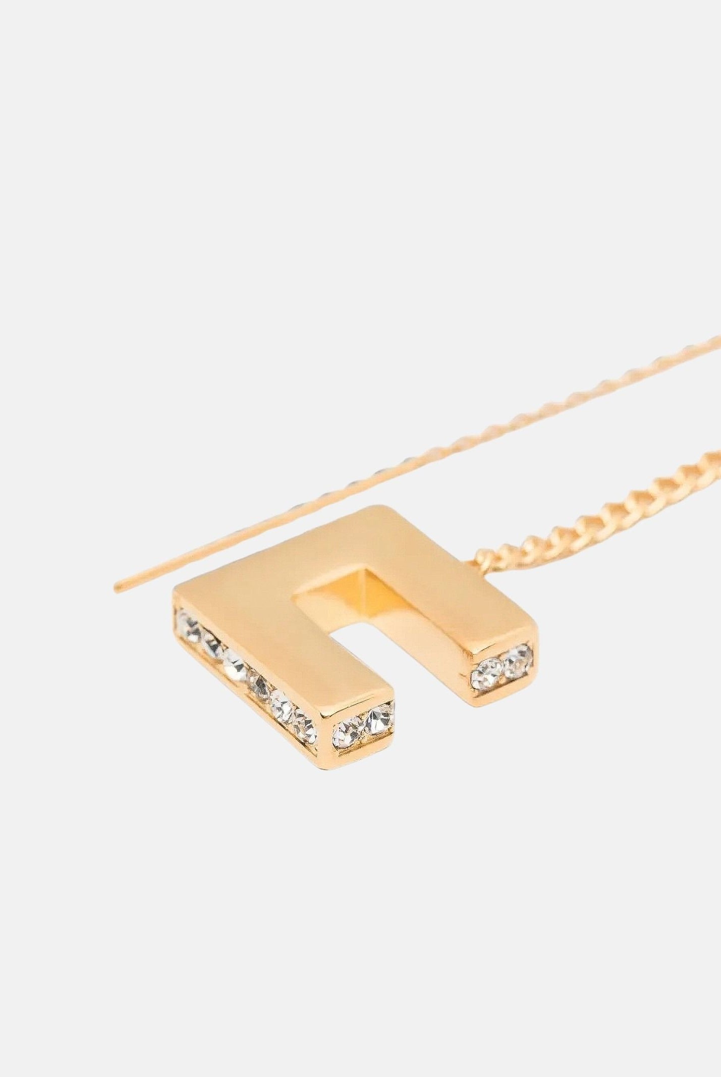 ELISABETTA FRANCHI Orecchini PASSAFILO oro giallo da donna con catena, cristalli e dettaglio logo pendente. OR33A66E2 U95 ELISABETTA FRANCHI