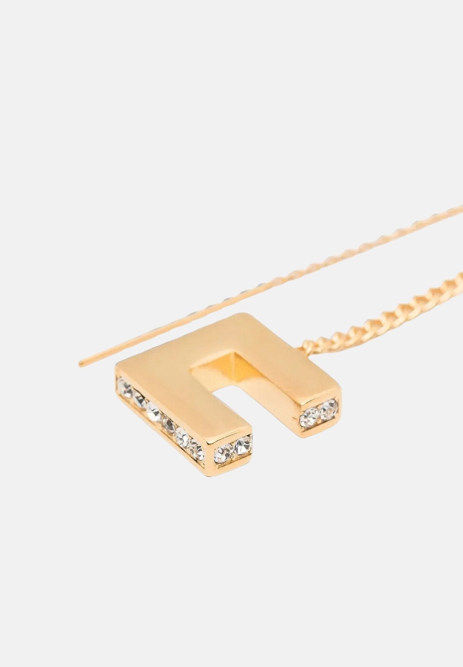 ELISABETTA FRANCHI Orecchini PASSAFILO oro giallo da donna con catena, cristalli e dettaglio logo pendente. OR33A66E2 U95 ELISABETTA FRANCHI