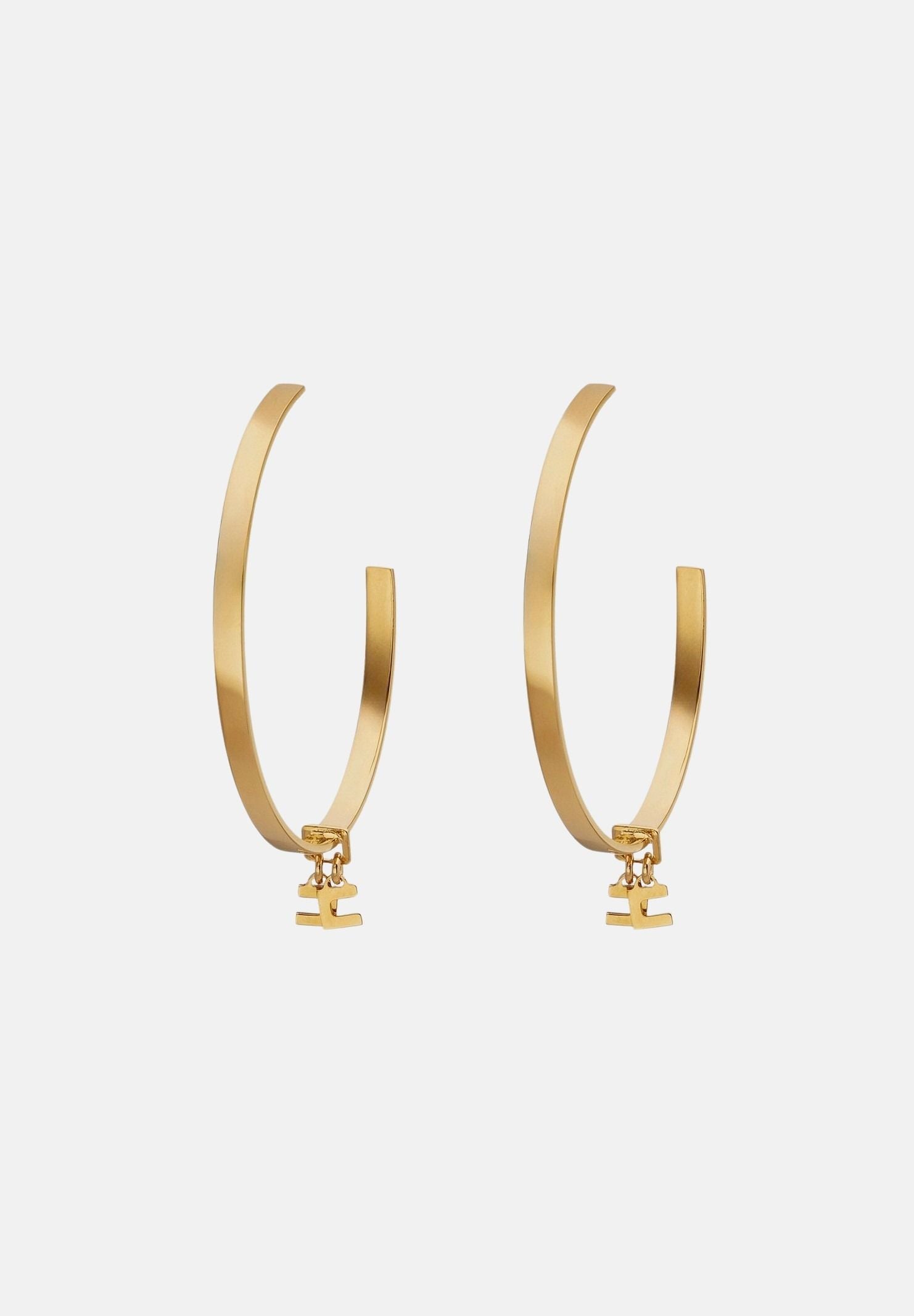 ELISABETTA FRANCHI Orecchini curvi oro giallo da donna con finitura dorata OR52K66E2 U95 ELISABETTA FRANCHI