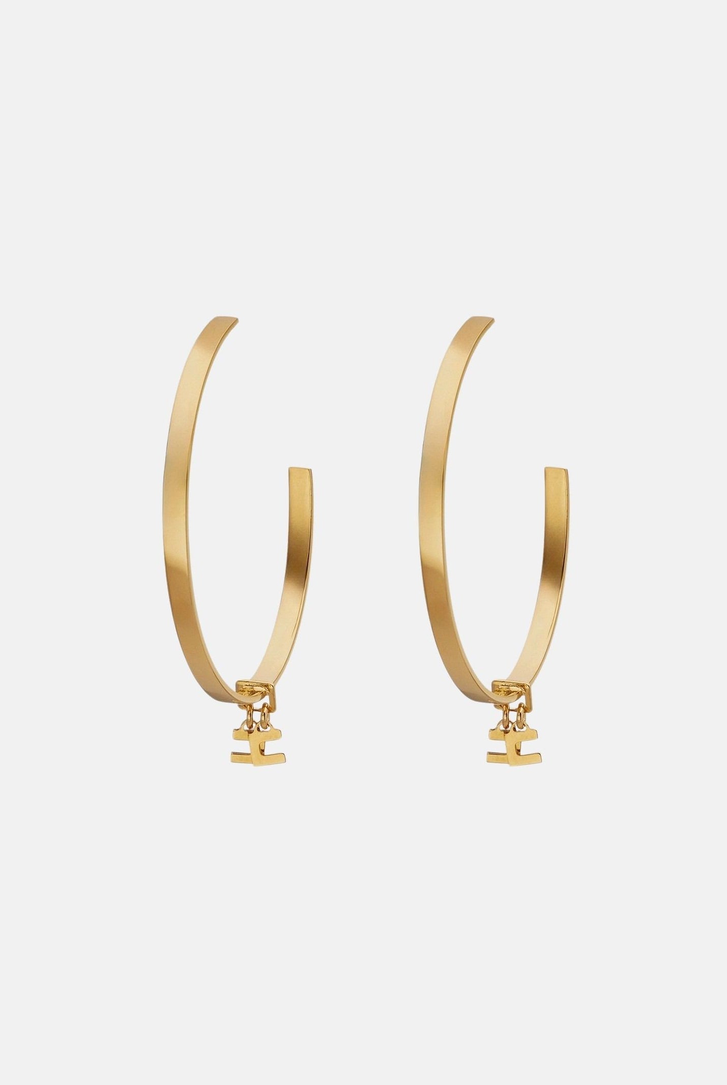 ELISABETTA FRANCHI Orecchini curvi oro giallo da donna con finitura dorata OR52K66E2 U95 ELISABETTA FRANCHI