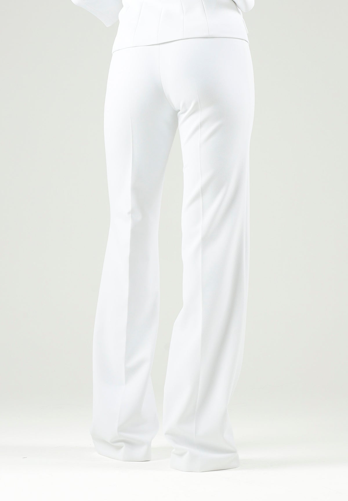 ELISABETTA FRANCHI Pantaloni IN DOPPIO CRÊPE STRETCH avorio da donna con morsetto logo PA19666E2 360 ELISABETTA FRANCHI