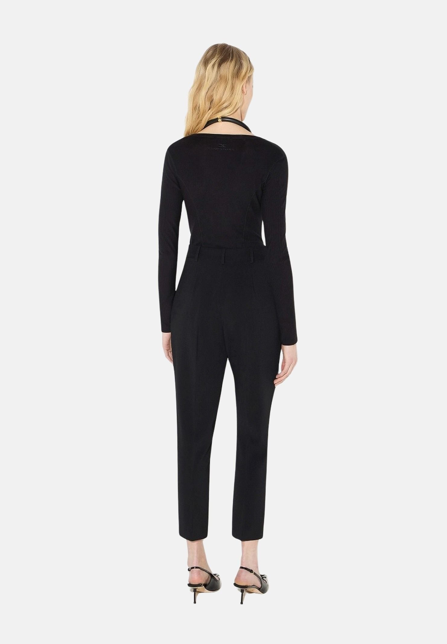 ELISABETTA FRANCHI Pantaloni neri da donna con linea sartoriale e gamba affusolata. PA20966E2 110 ELISABETTA FRANCHI