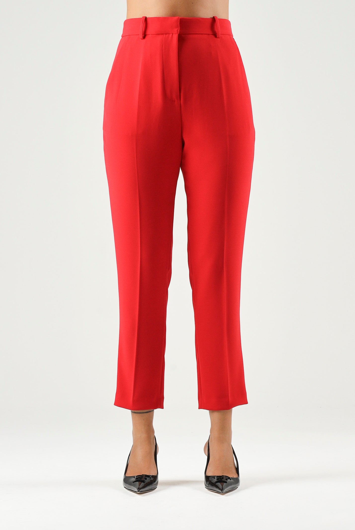 ELISABETTA FRANCHI Pantaloni in crêpe leggero Red Passion - Rosso Donna. PA20966E2 CG5 ELISABETTA FRANCHI
