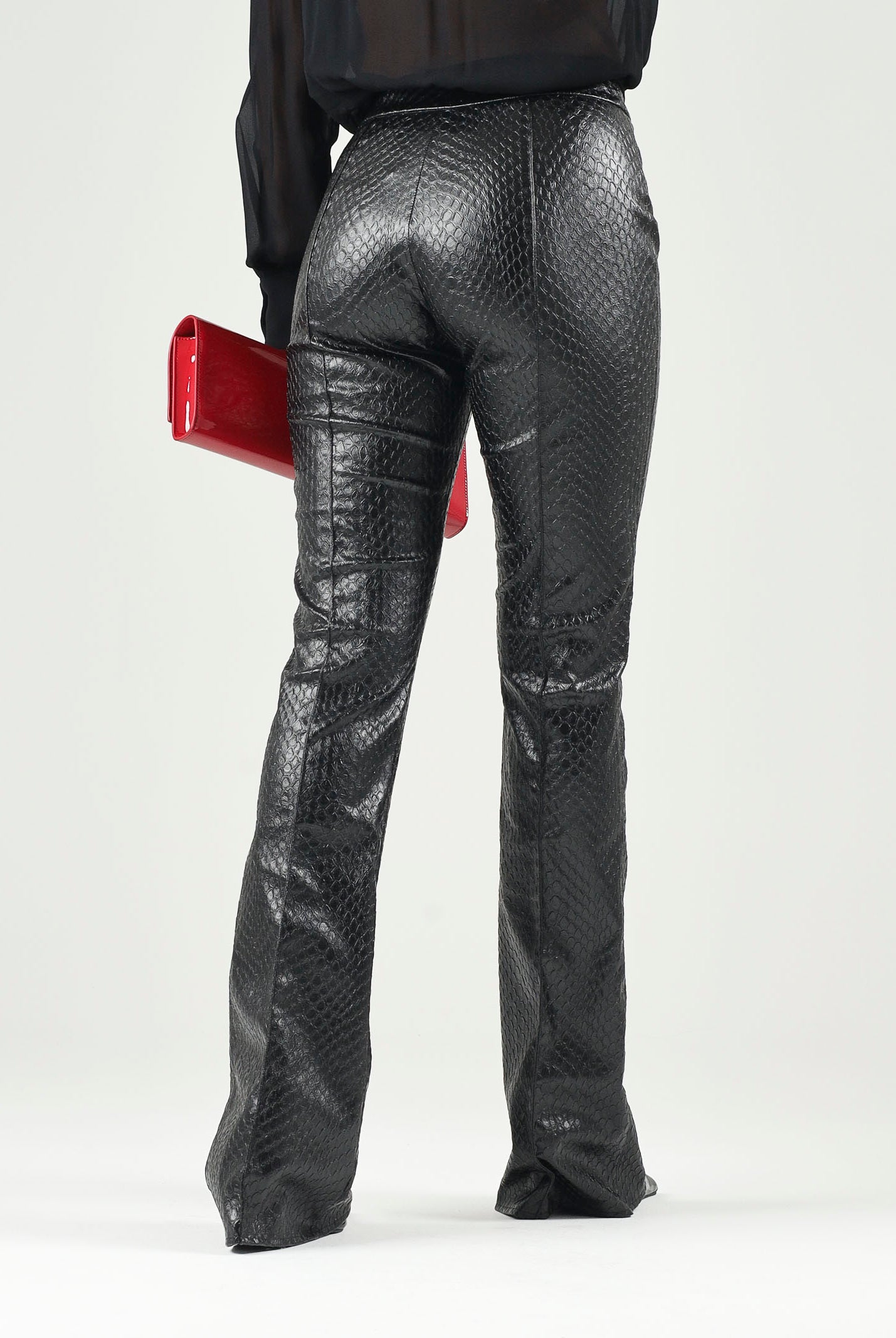 ELISABETTA FRANCHI Pantaloni con trama a squame nero da donna <BR/> PA22567E2 110 ELISABETTA FRANCHI