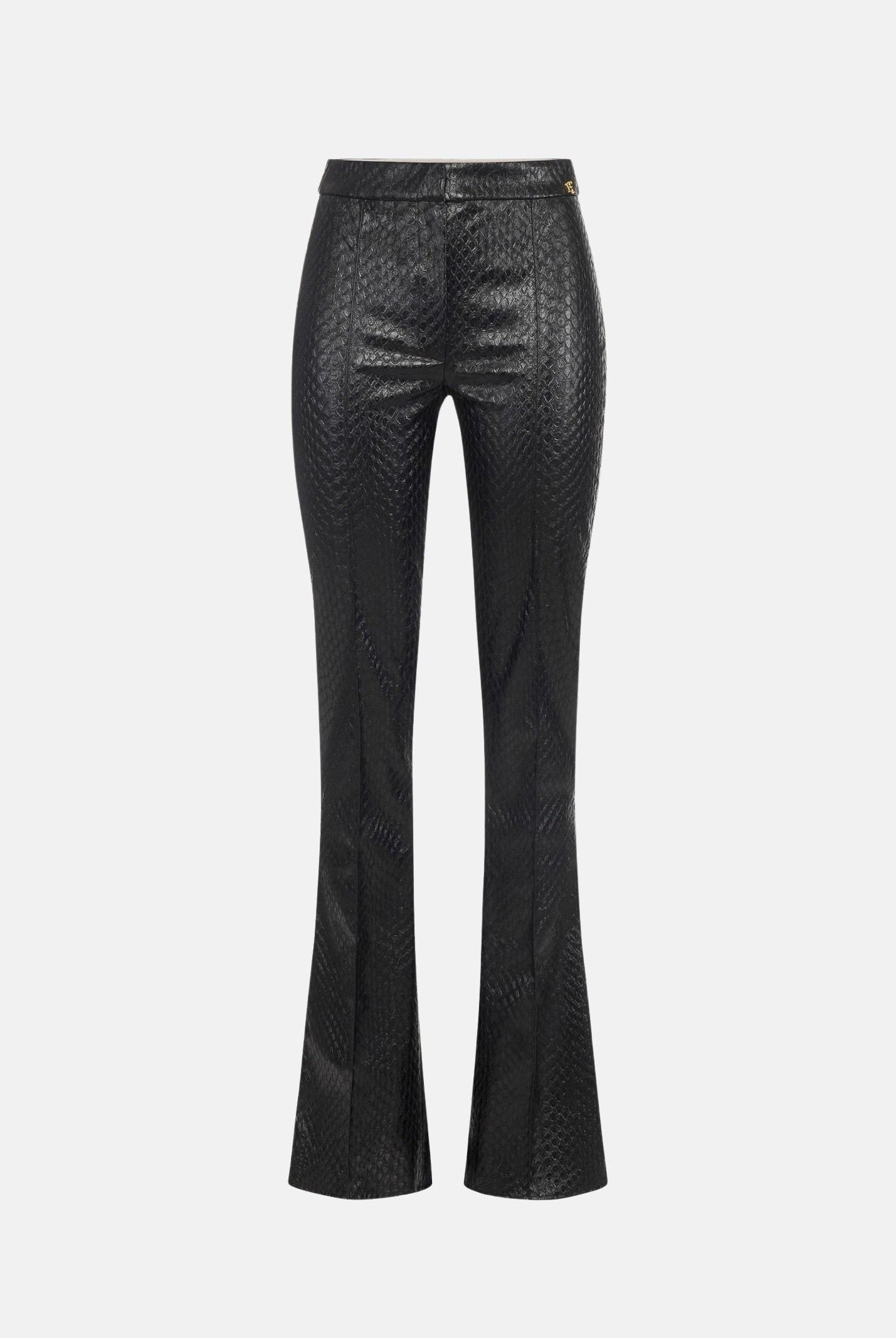 ELISABETTA FRANCHI Pantaloni con trama a squame nero da donna <BR/> PA22567E2 110 ELISABETTA FRANCHI