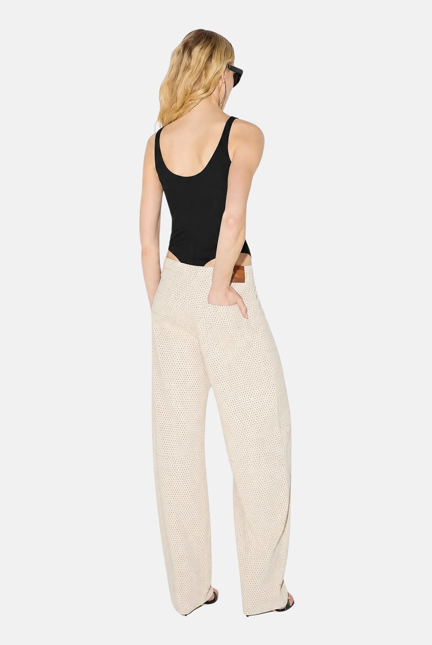 ELISABETTA FRANCHI Pantalone PALAZZO A VITA ALTA bianco-avorio da donna PJ16D66E2 193 ELISABETTA FRANCHI