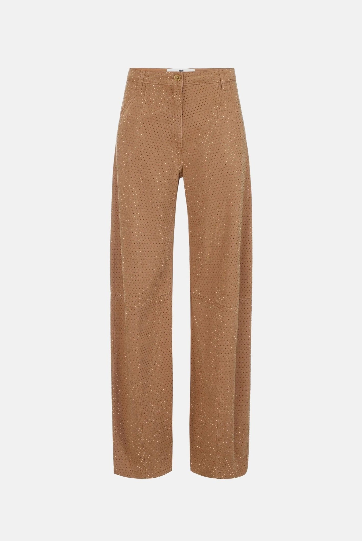 ELISABETTA FRANCHI Pantalone PALAZZO A VITA ALTA Daino, marrone cammello da donna PJ16D66E2 AI6 ELISABETTA FRANCHI
