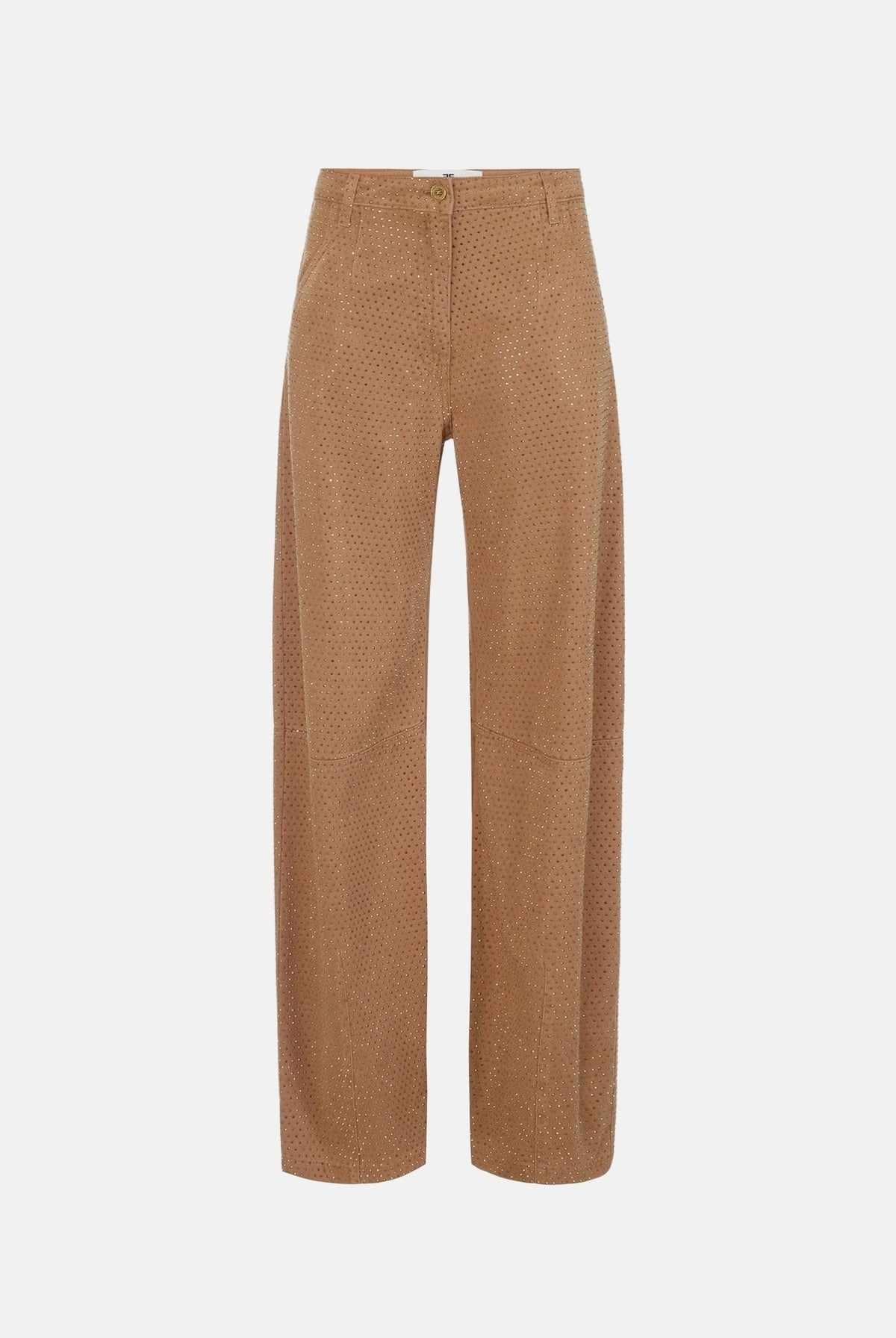 ELISABETTA FRANCHI Jeans palazzo a vita alta Daino, marrone cammello da donna PJ16D66E2 AI6 ELISABETTA FRANCHI
