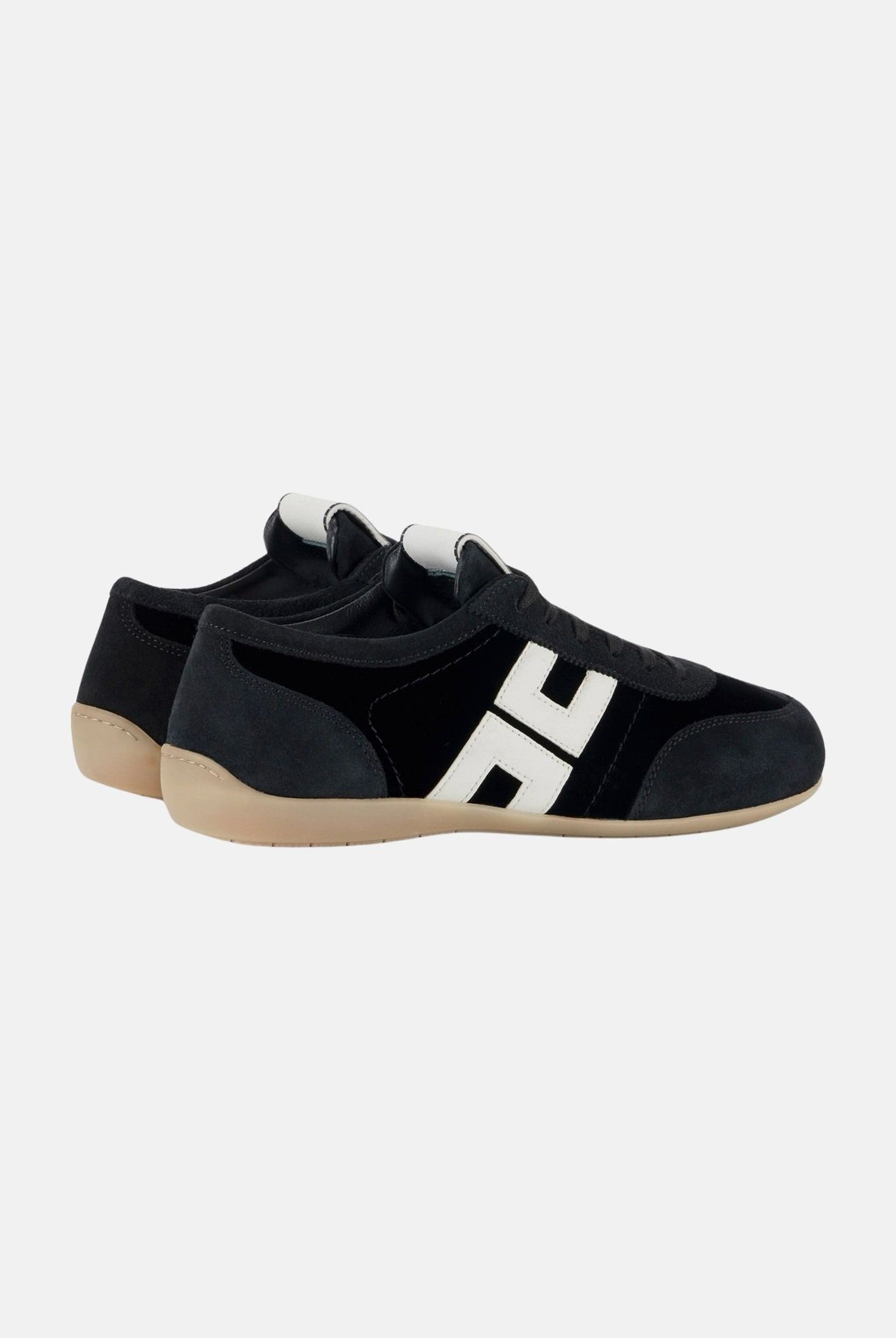 ELISABETTA FRANCHI Sneakers IN NAPPA nere da donna con inserti a contrasto e maxi dettaglio logo SA03G66E2 110 ELISABETTA FRANCHI