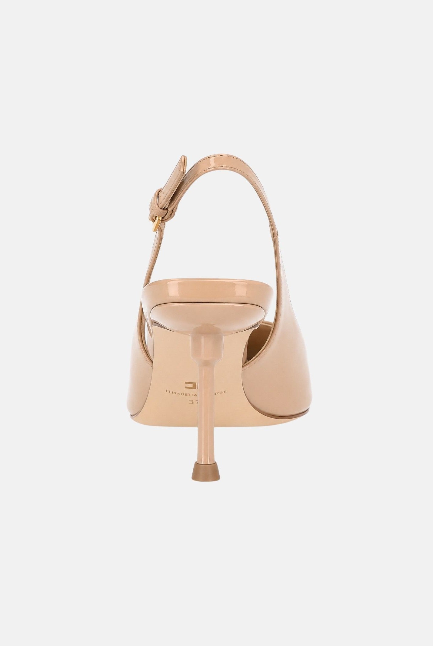 ELISABETTA FRANCHI Décolleté SLINGBACK in pelle nude-beige da donna con logo, tinta unita e finitura lucida SA35L66E2 FK4 ELISABETTA FRANCHI