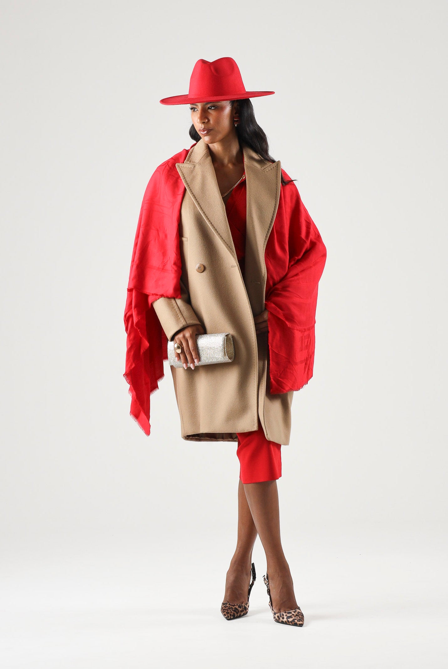 ELISABETTA FRANCHI Foulard in viscosa red passion rosso da donna <BR/> SC02F66E2 CG5 ELISABETTA FRANCHI