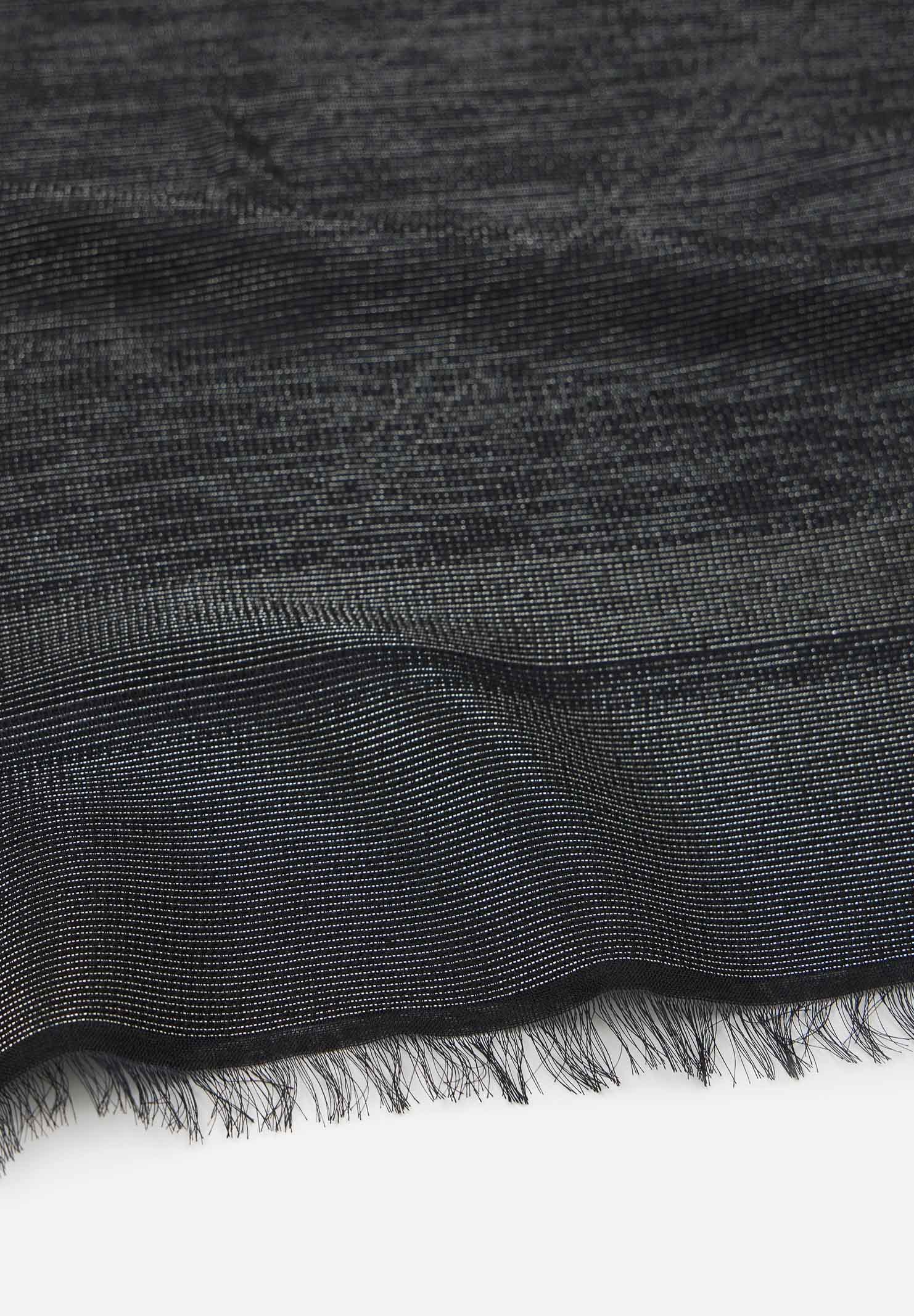 ELISABETTA FRANCHI Sciarpa nera da donna in filo lurex con pattern righe e logo SC03F46E2 110 ELISABETTA FRANCHI