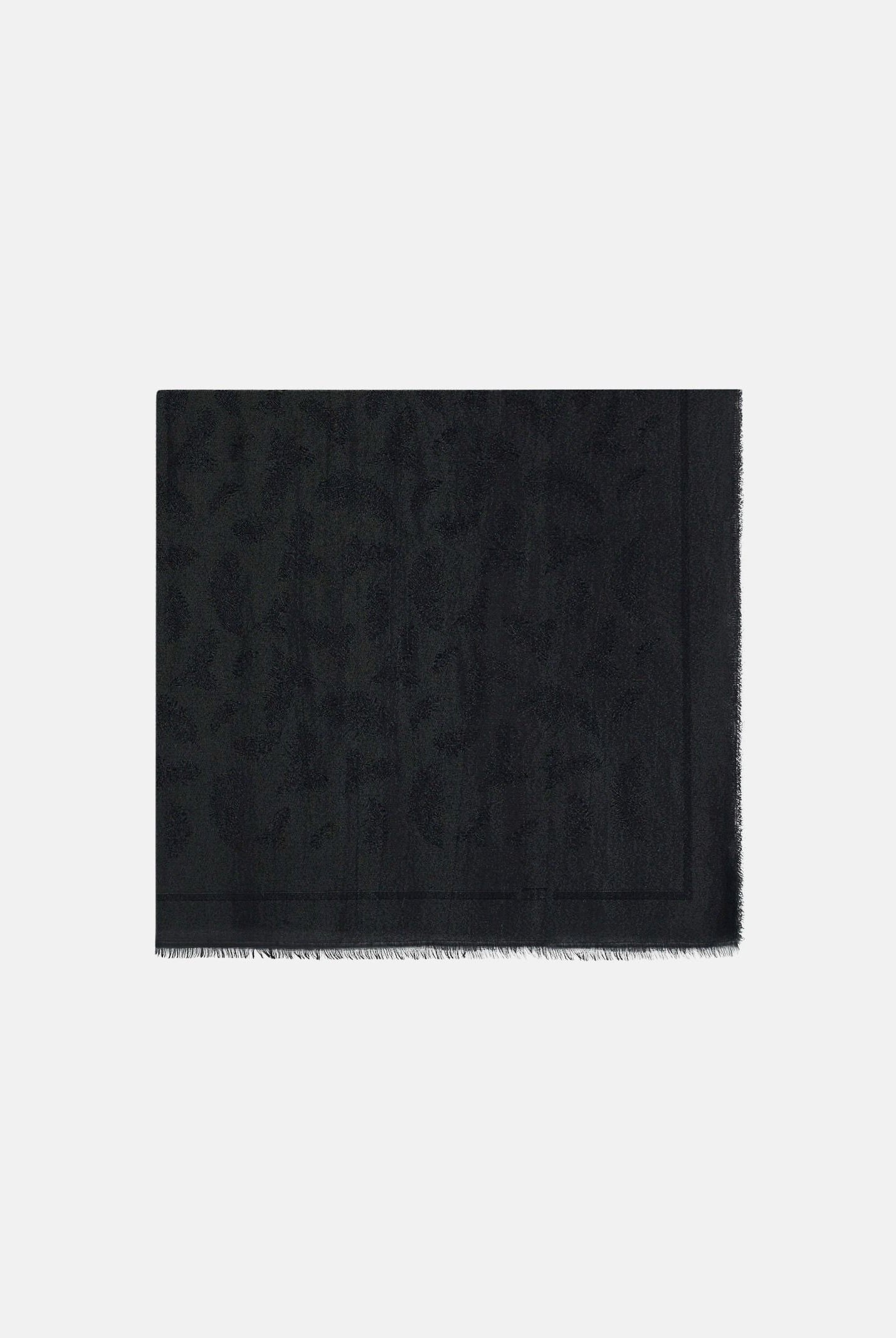 ELISABETTA FRANCHI Foulard nero da donna con monogram jacquard all-over SC06F67E2 110 ELISABETTA FRANCHI