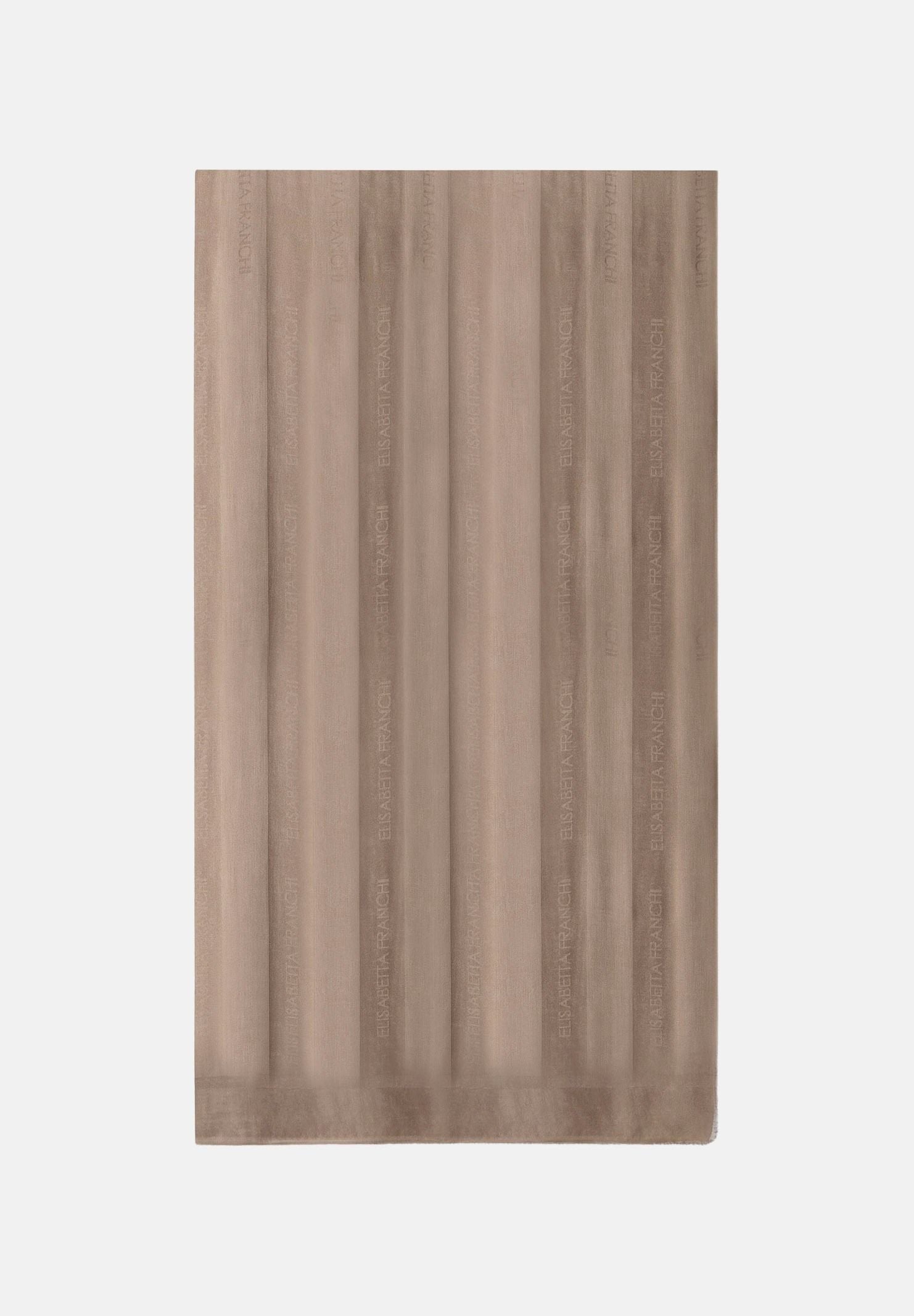ELISABETTA FRANCHI Pashmina argilla da donna con logo SC14F61E2 229 ELISABETTA FRANCHI