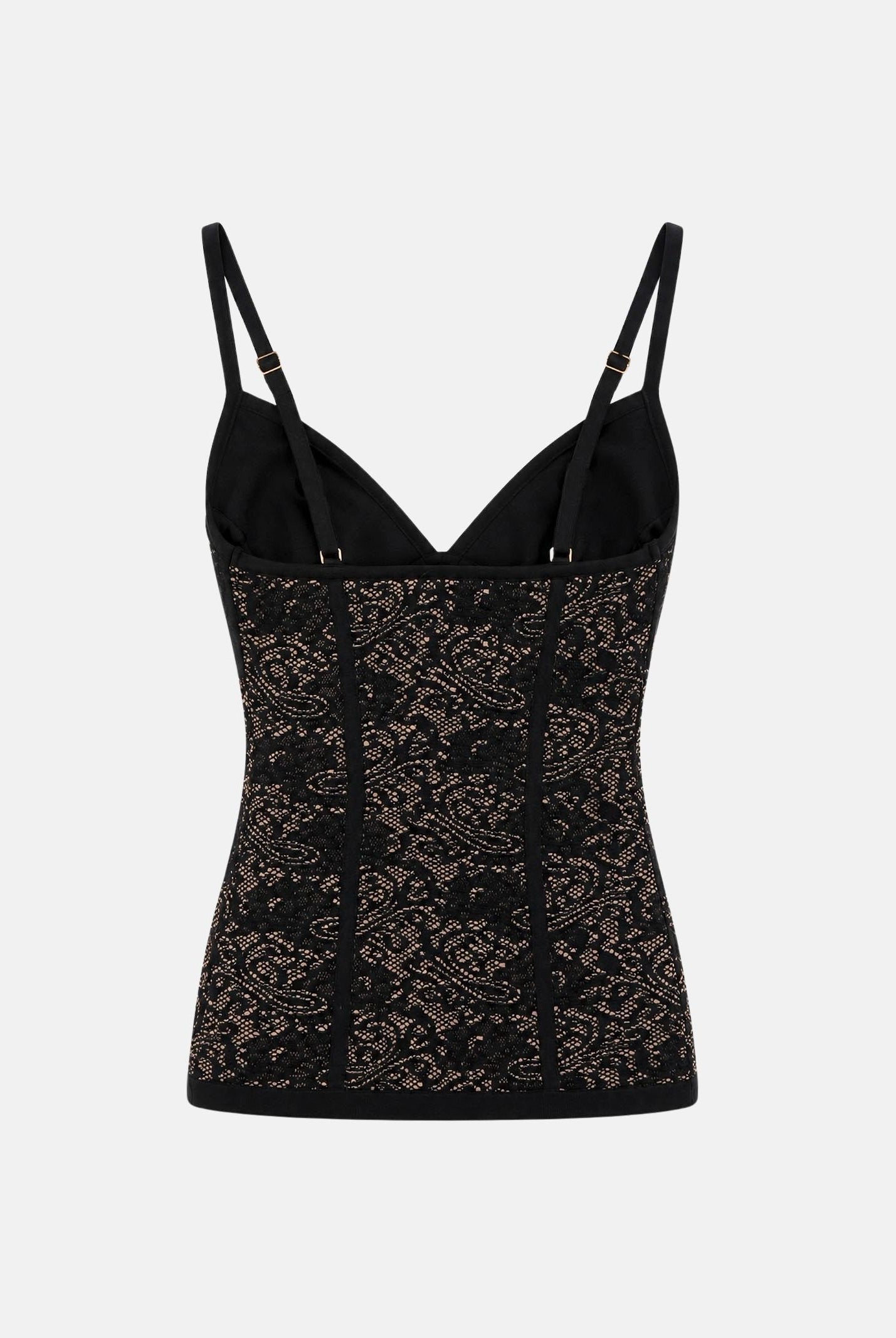 ELISABETTA FRANCHI Top NERO-PELLE da donna con design stampato e dettagli a contrasto. TK11Q66E2 FR9 ELISABETTA FRANCHI