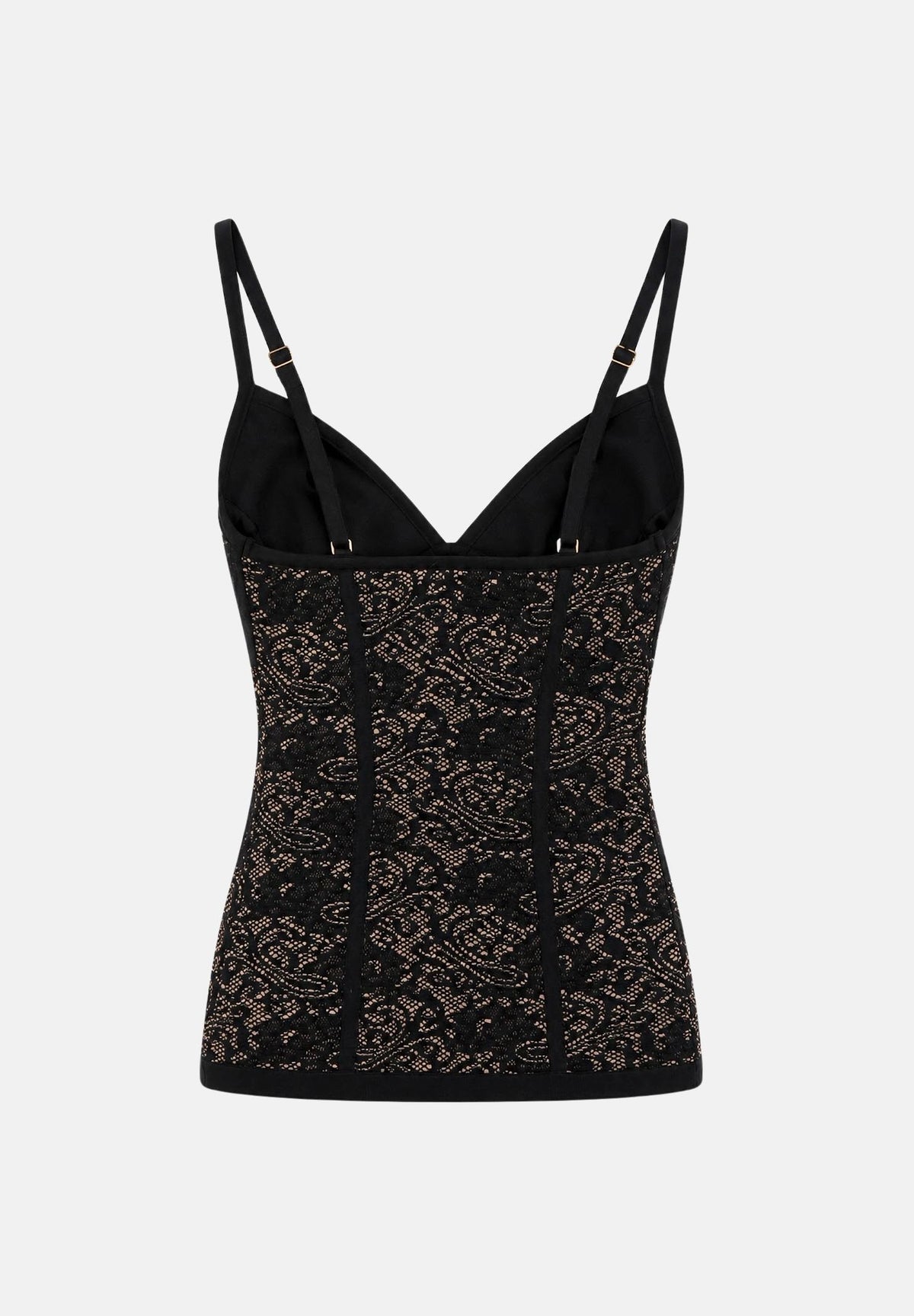 ELISABETTA FRANCHI Top NERO-PELLE da donna con design stampato e dettagli a contrasto. TK11Q66E2 FR9 ELISABETTA FRANCHI
