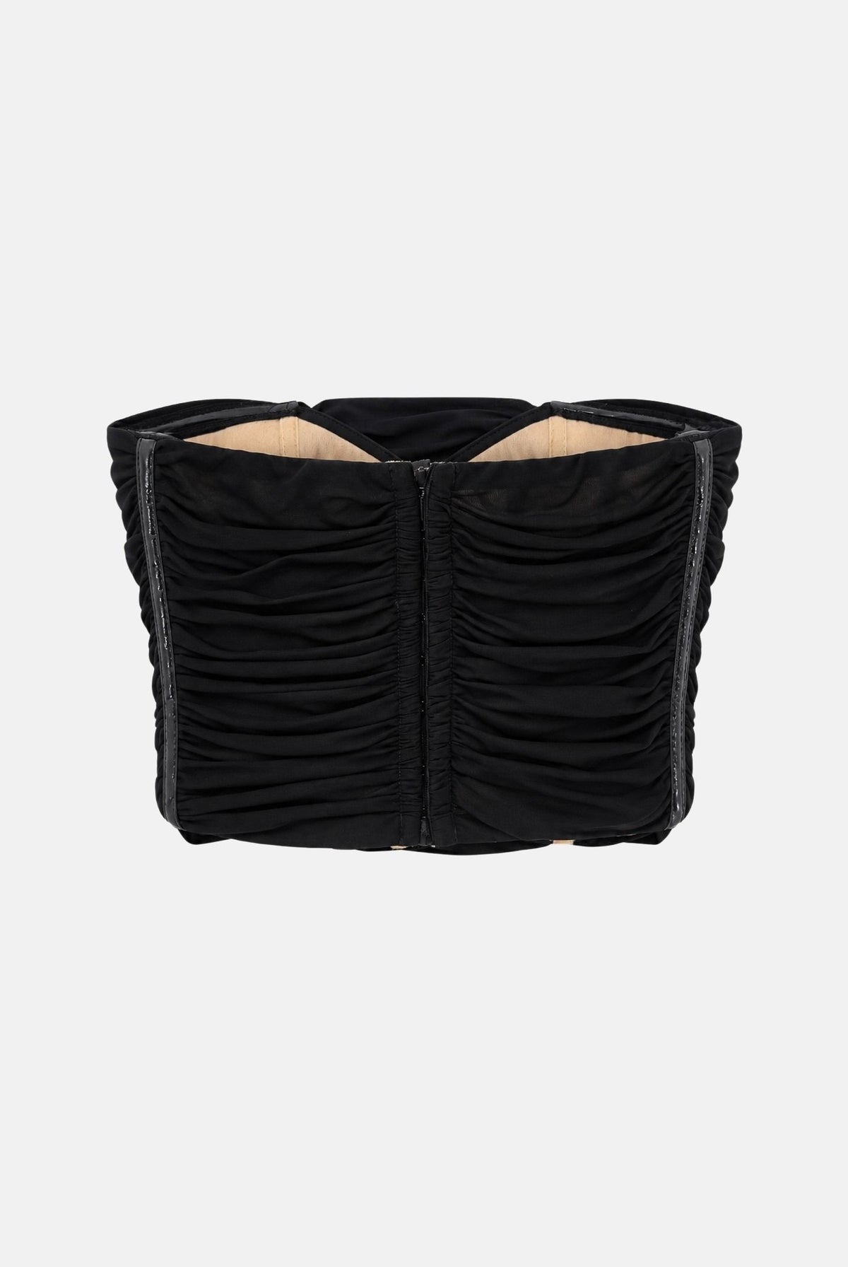 ELISABETTA FRANCHI Corpetto drappeggiato nero per donna con arricciature frontali e laccio al collo. TO09667E2 110 ELISABETTA FRANCHI